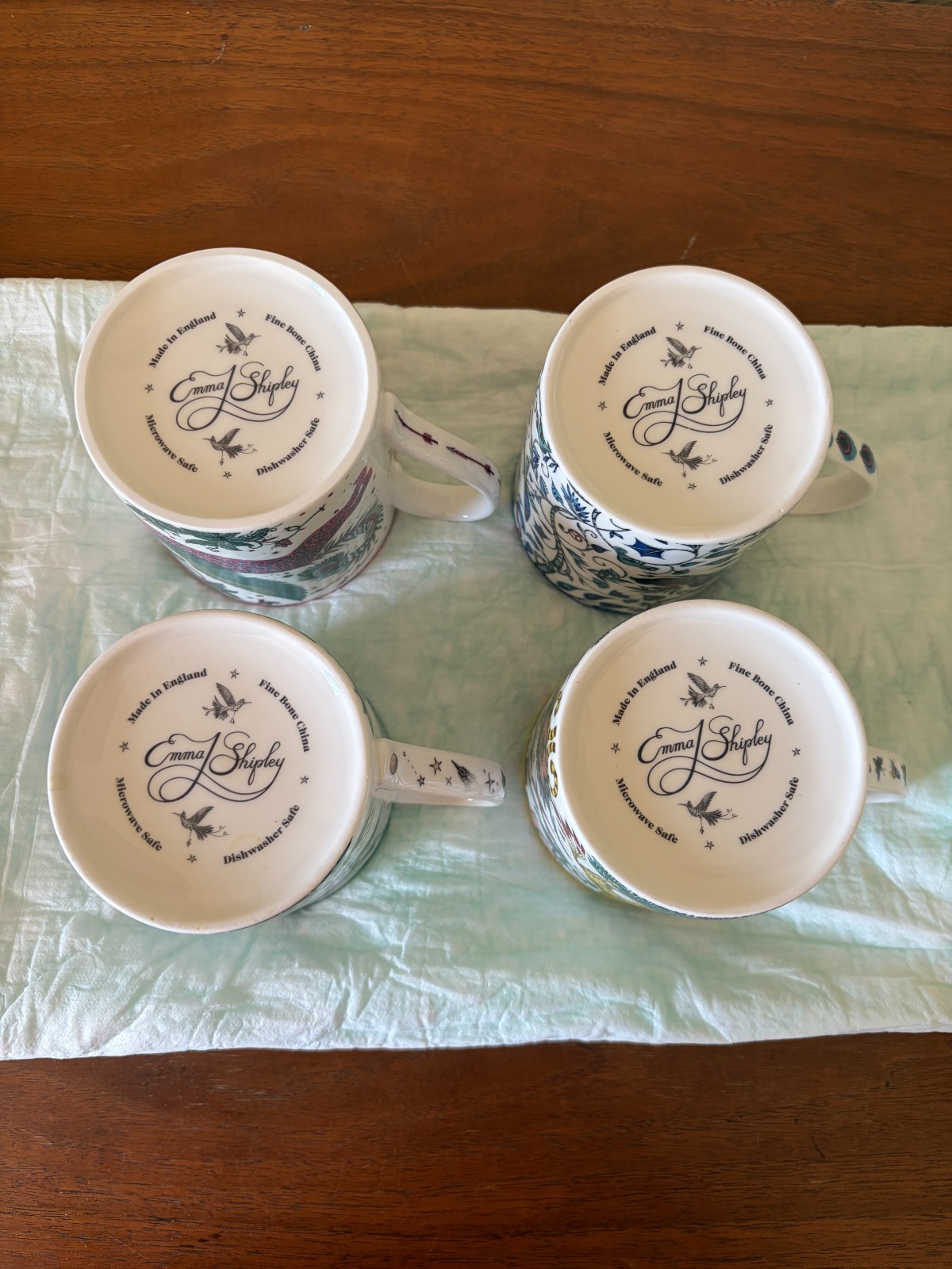 Emma J. Shipley Explorer 4 Mug Set – made of Fine Bone China – Animal/Nature