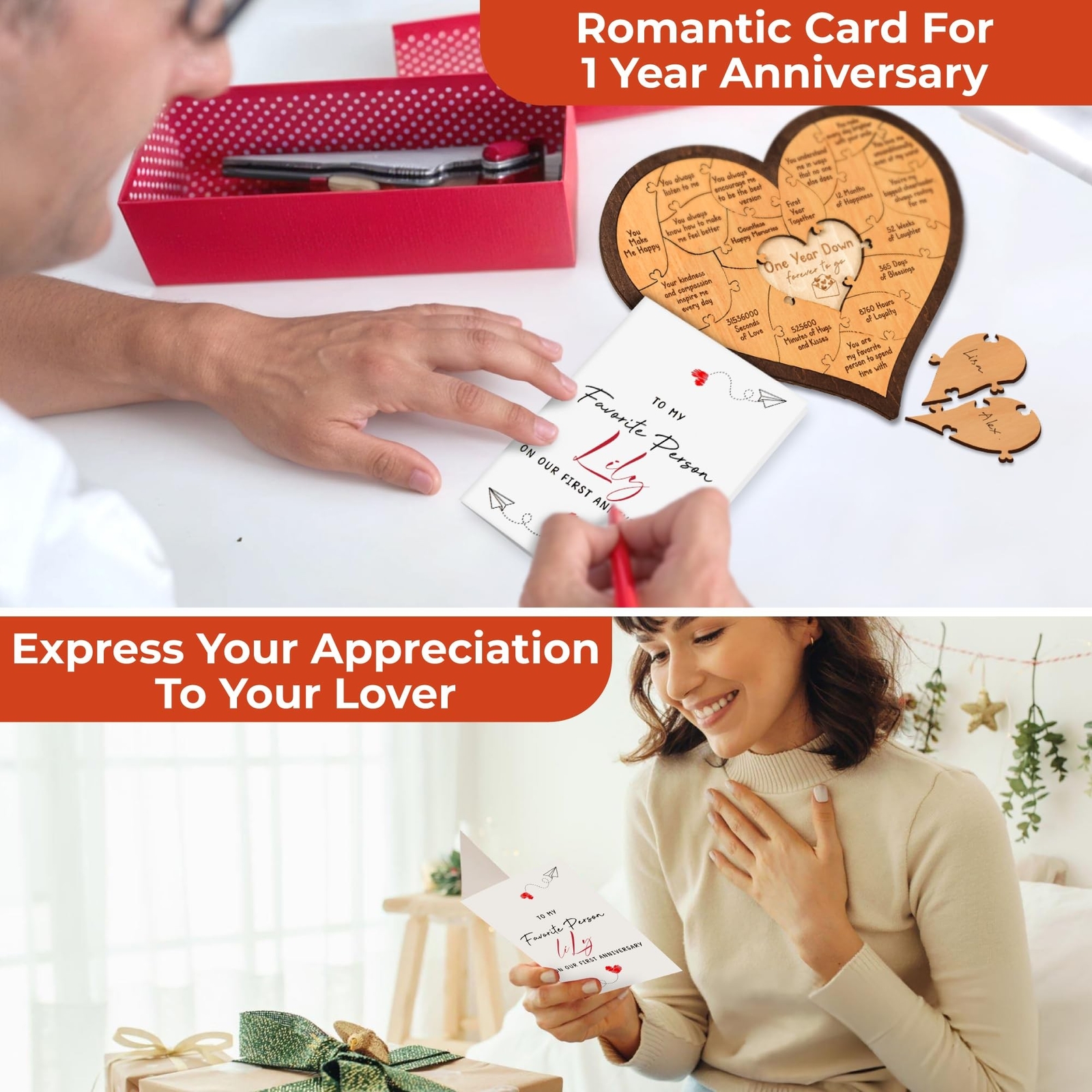 1 Year Anniversary Wood Gifts for Him Boyfriend – One Year Anniversary Wooden…