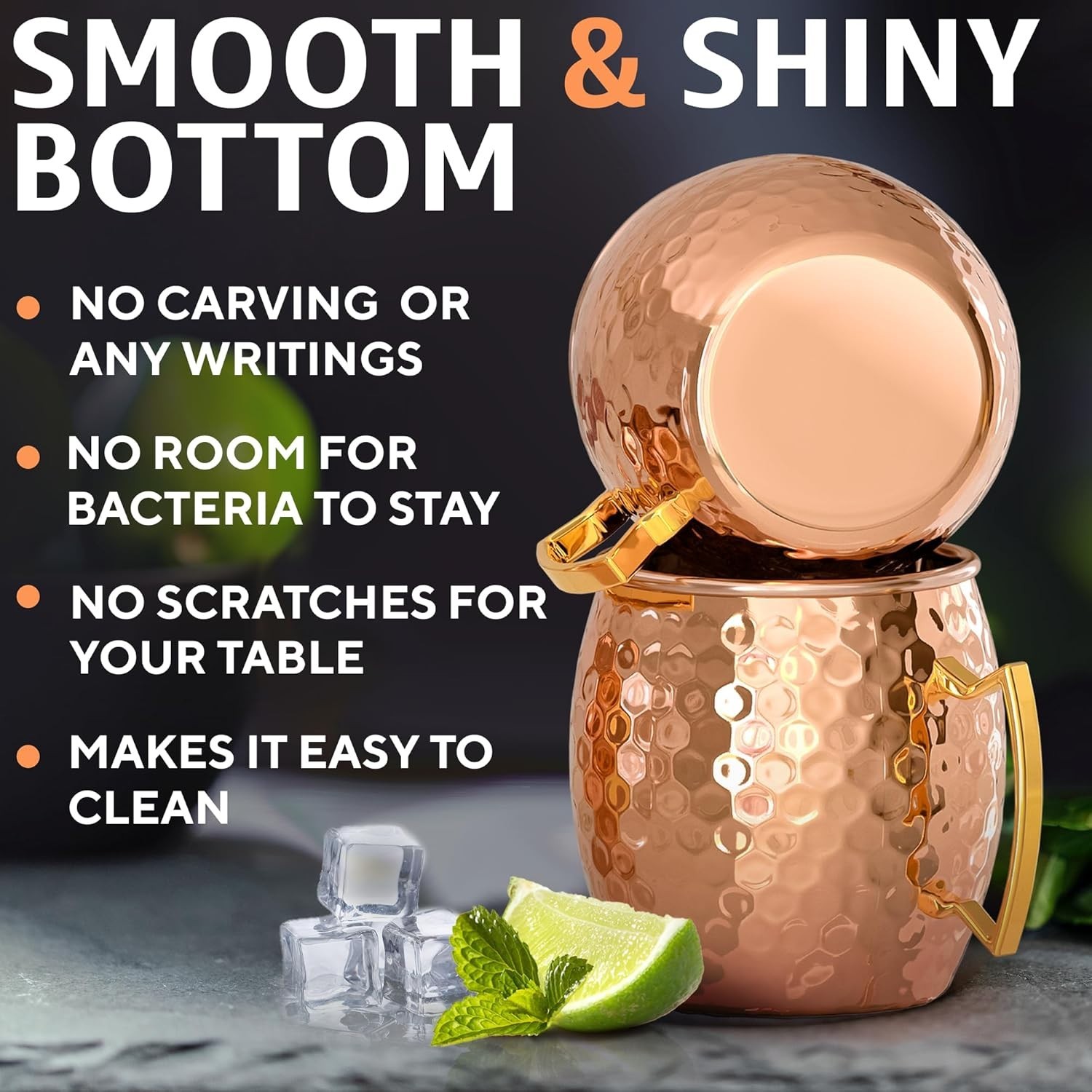 Moscow Mule Mugs – Set of 4-100% Pure Copper Mugs Large 16 oz – Food Safe – …