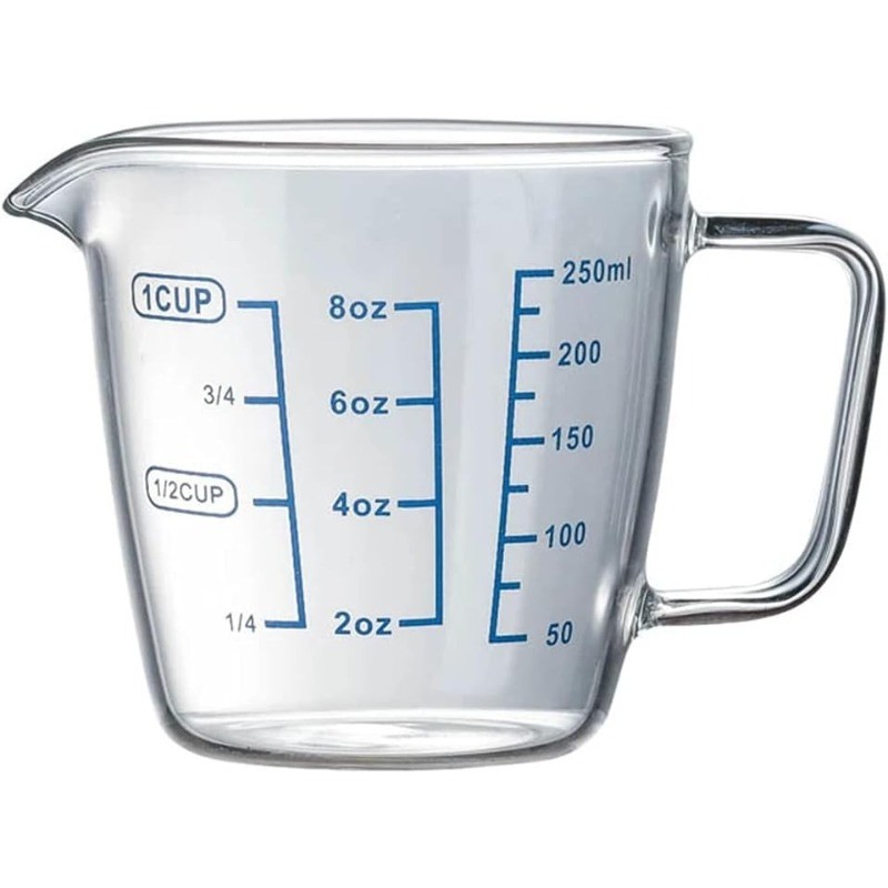 250ml Heat-resisting Glass Measuring Cup Milk Scale Microwave Measure Jug