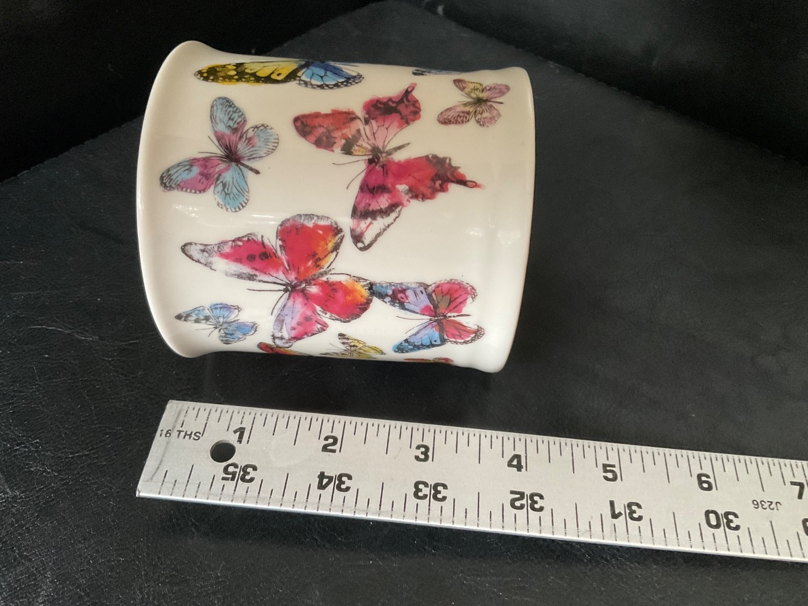 Cooksmart England Fine China Butterfly Mug White Watercolor Ceramic Coffee Cup