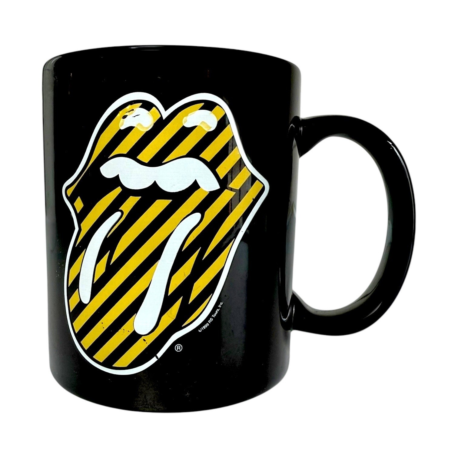 Rolling Stones Tour Logo Mug 1999 Merch Black Ceramic Stripe Tongue 10 Oz Coffee