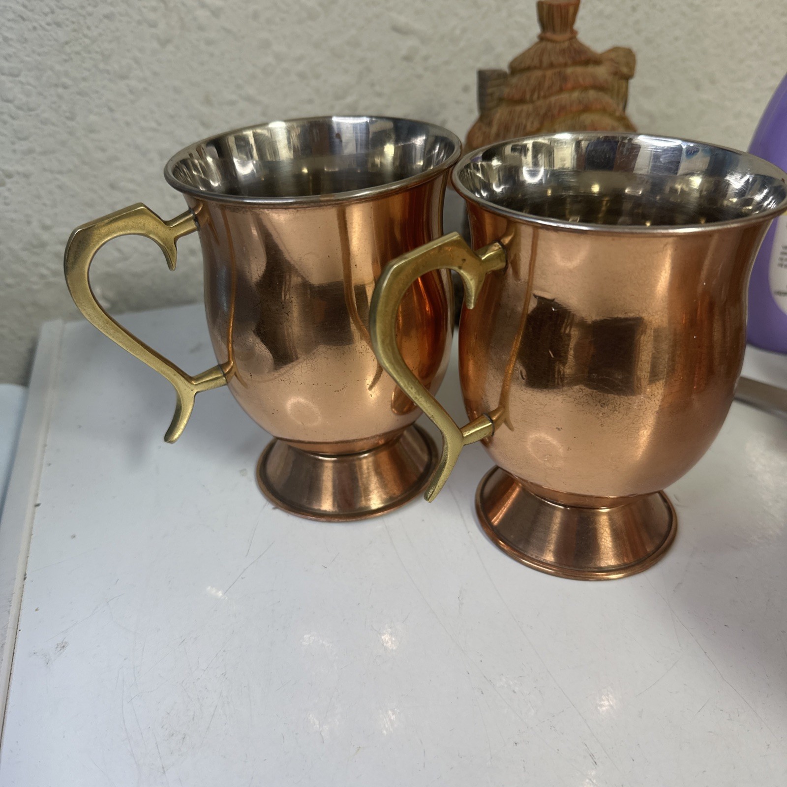 ODI OLD DUTCH INTERNATIONAL Set of 3 RARE FOOTED COPPER MOSCOW MULE 16-OZ MUGS