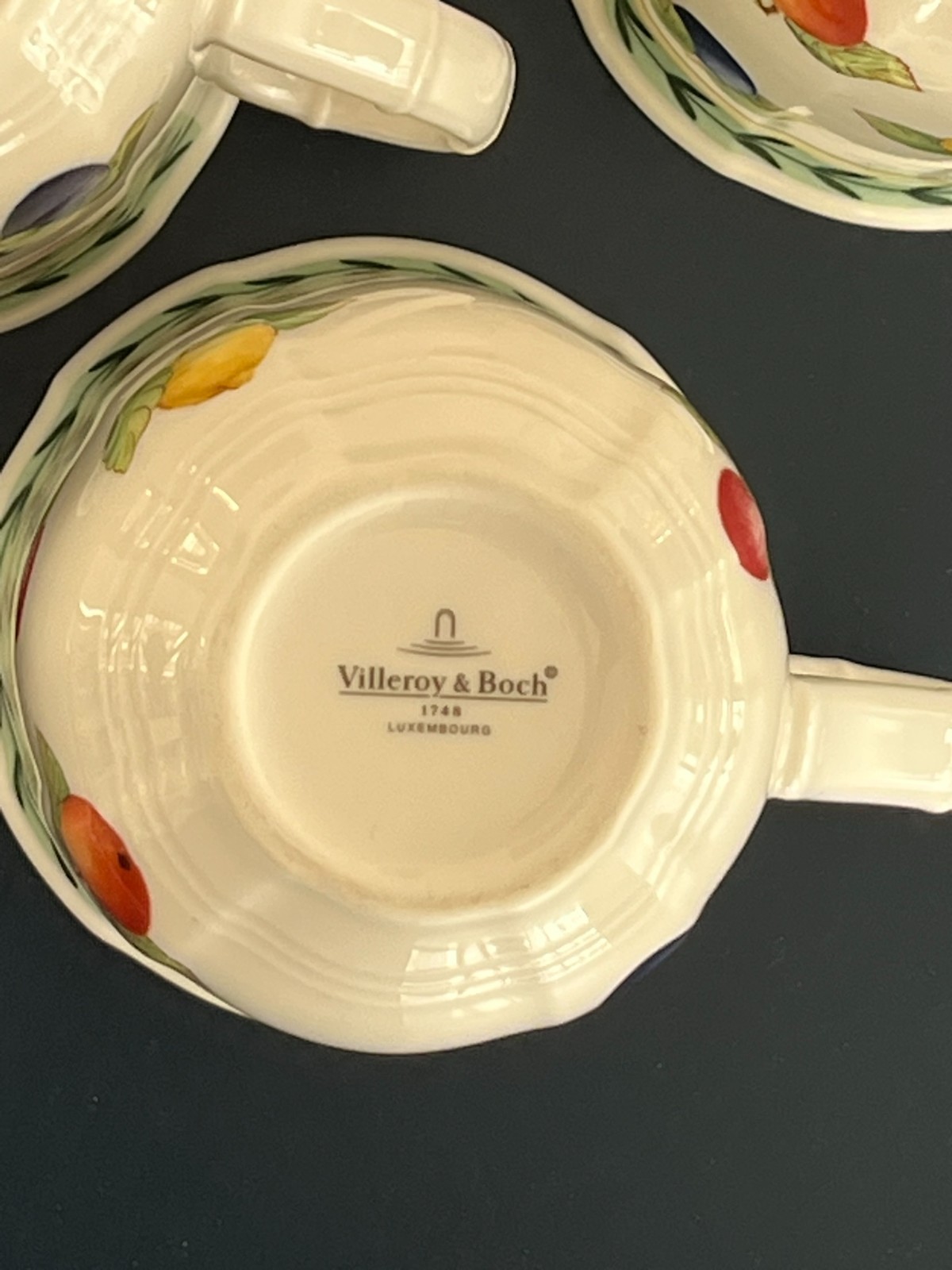 VILLEROY & BOCH LUXEMBOURG FRENCH GARDEN FLEURENCE 3 REGULAR SIZE MUGS