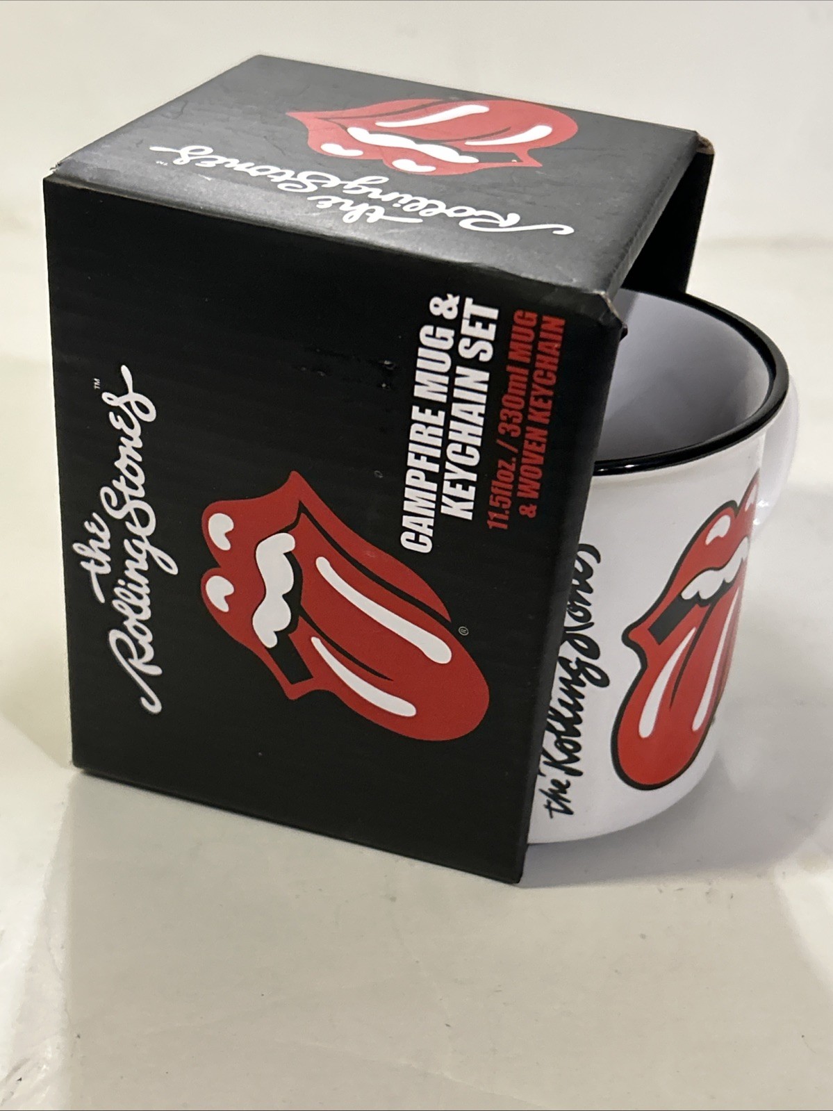 The Rolling Stones Mug Lips White New 5080