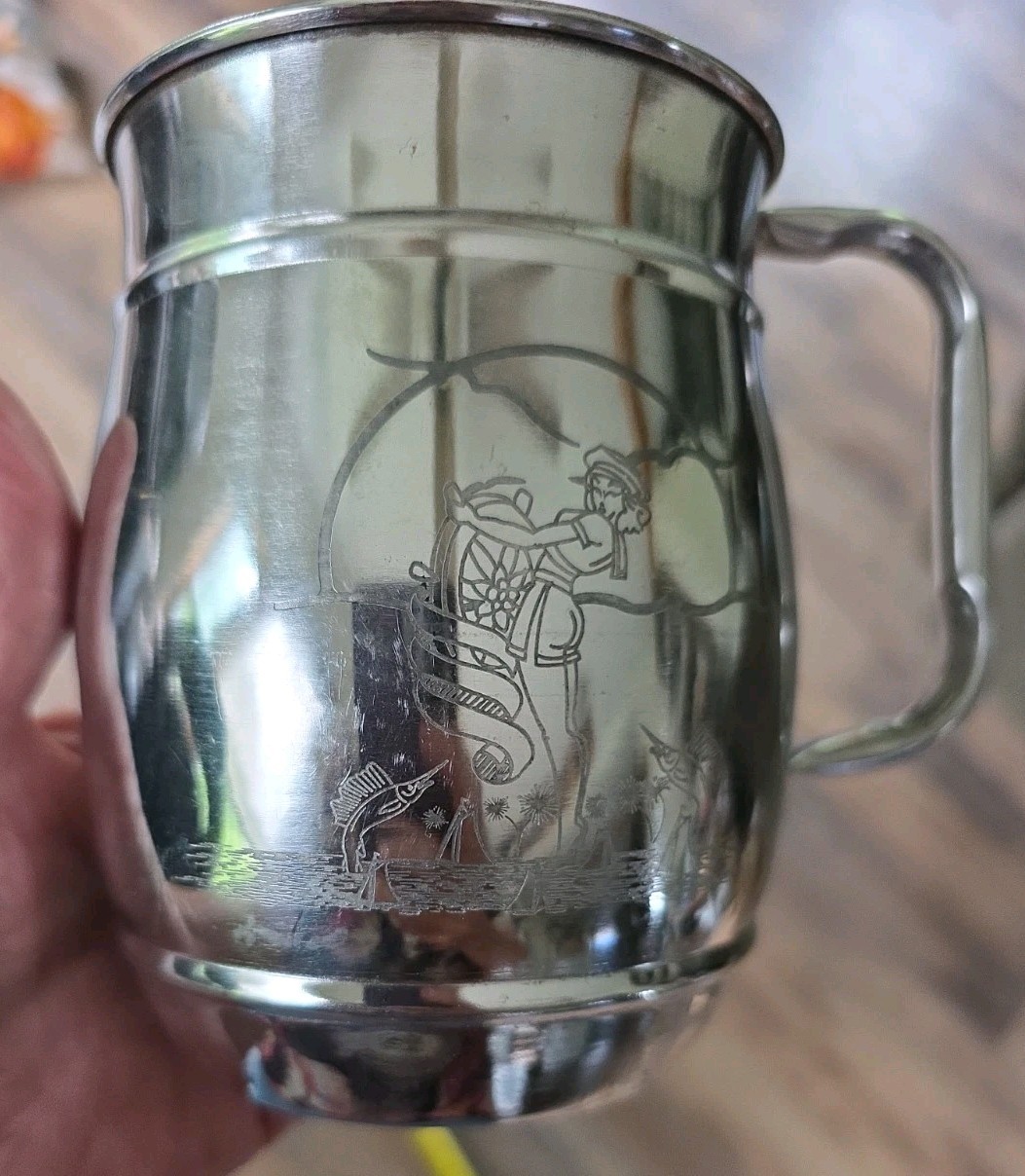 Metal Steel Soda City Mug Fire Department Logo Extinguish Your Thirst