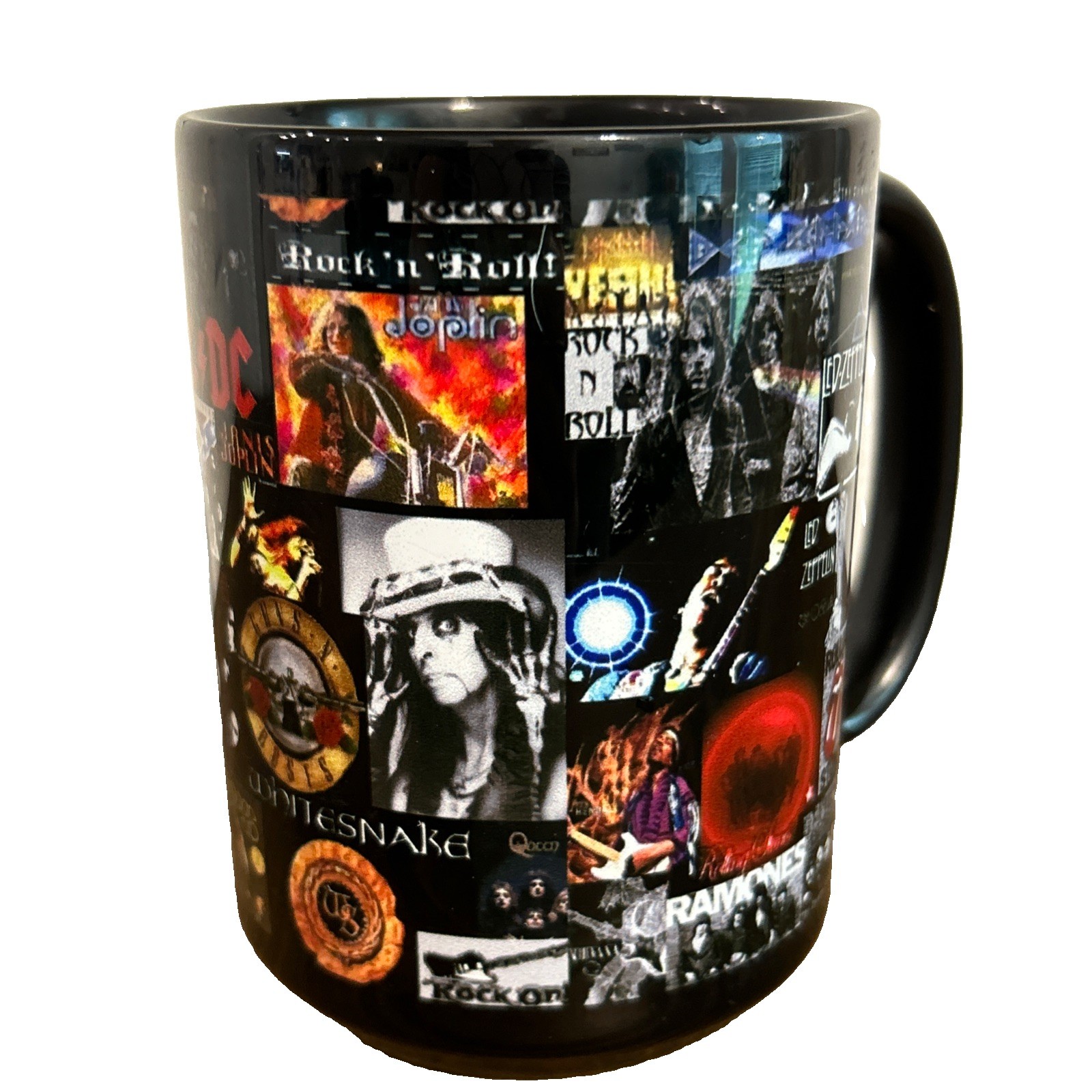 Classic Rock Bands Cover Art Coffee Mug Zeppelin Stones Ramones Doors AC/DC 14oz