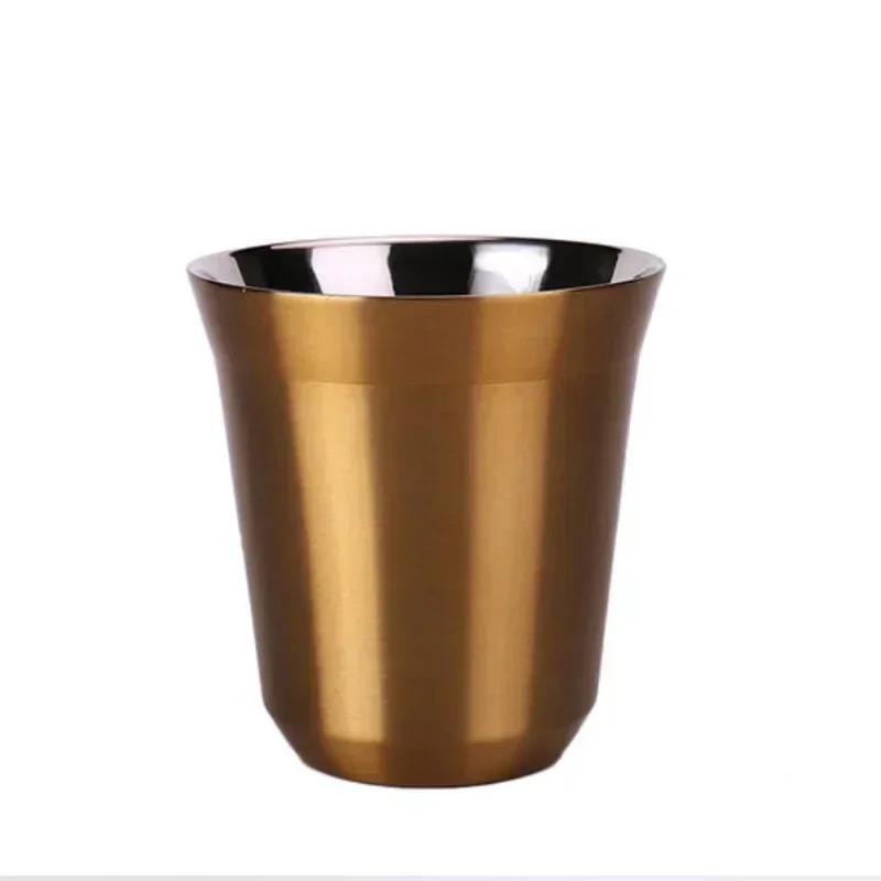 80/160ML Espresso Mugs Stainless Steel Coffee Milk Water Drink Breakfast Cups 30