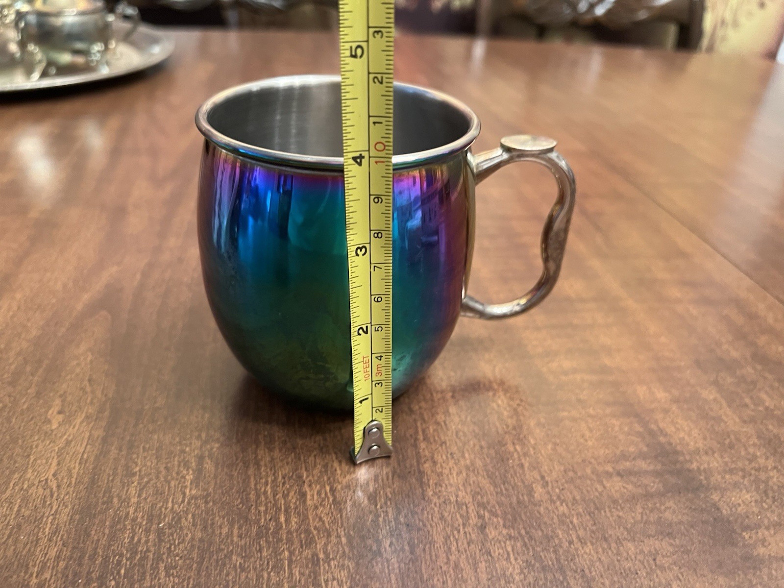 OGGI Iridescent Stainless Steel Mug Rainbow Finish Metal Coffee Cup