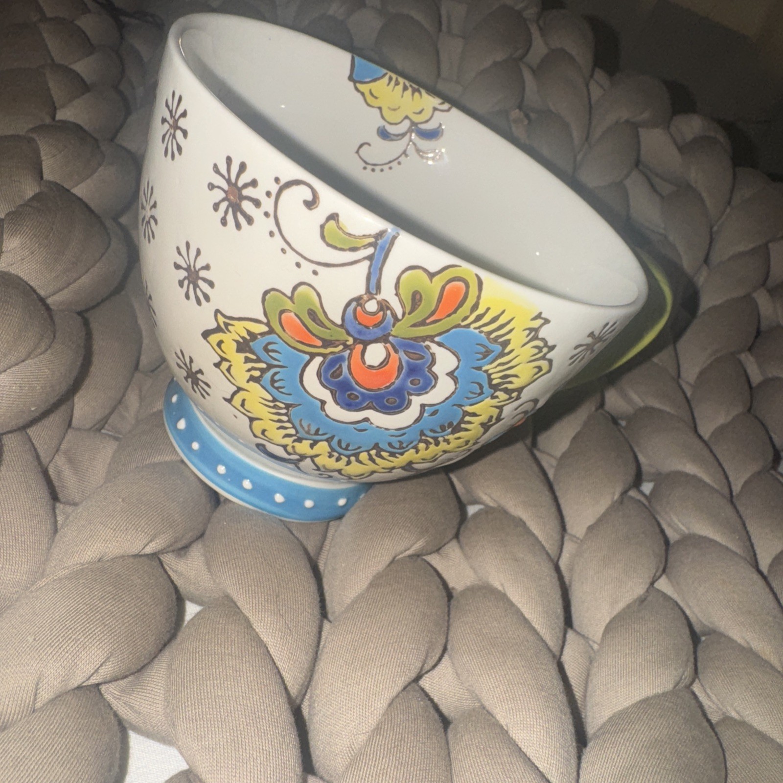 Dutch Wax Anthropologie Pedestal Coffee Mug Cup Footed Boho Coastline Imports