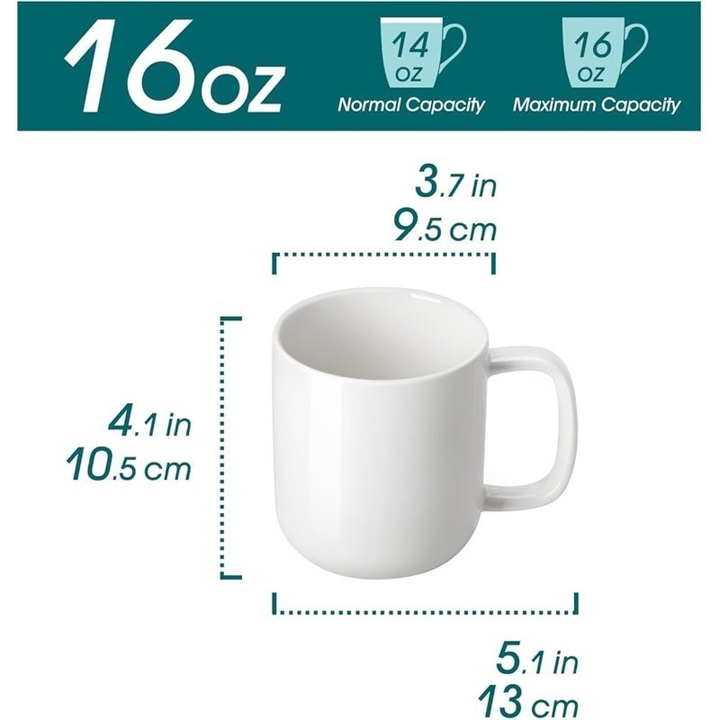 Microwave Safe Coffee Mug Set of 6 Durable Non-Toxic Dishwasher Safe Lightweight