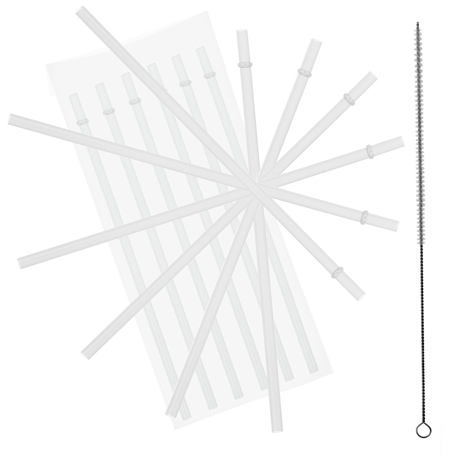 California Straw Acrylic Straw Set of 10, With Cleaning Brush