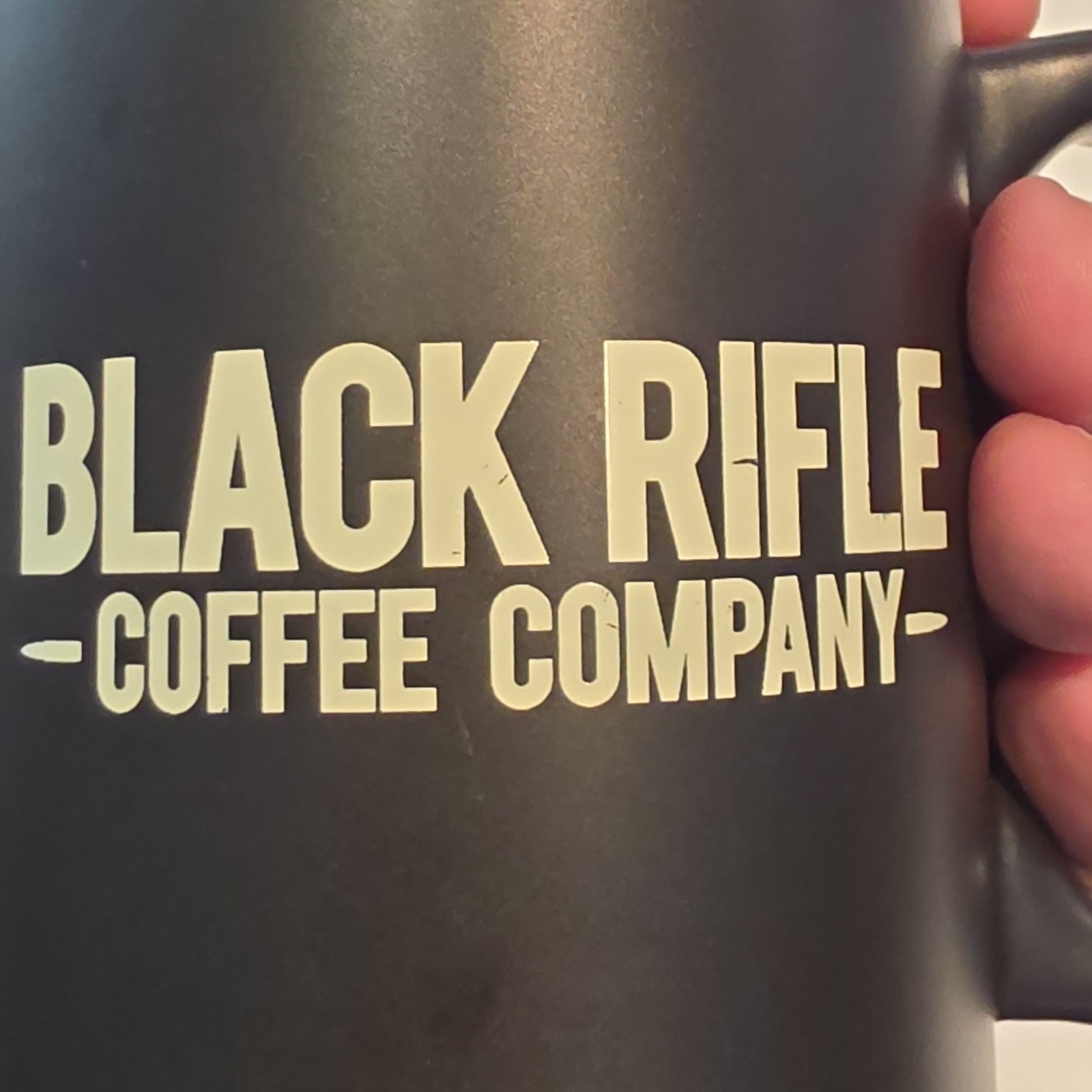 Black Rifle Coffee Company Matte Black Heavy Mug 12oz Skull Logo Rare Combo EUC