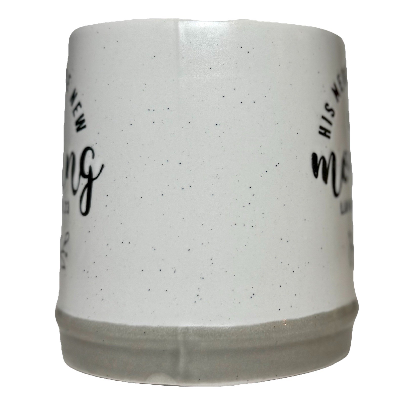 Unbranded “His Mercies Are New Every Morning” Ceramic Mug Black, White & Gray