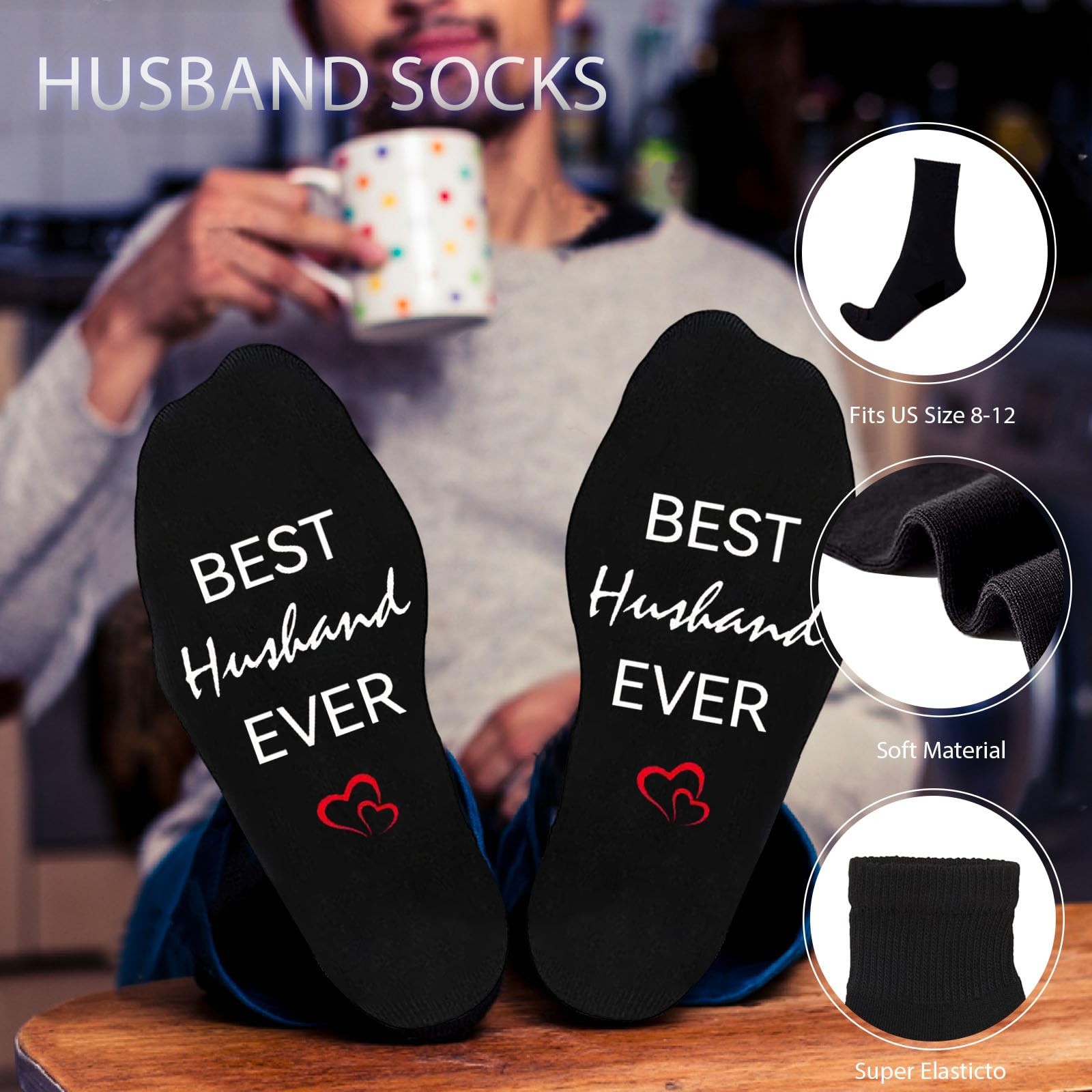 8PCS Husband Birthday Gift Set Tumbler Apron Socks Gifts from Wife