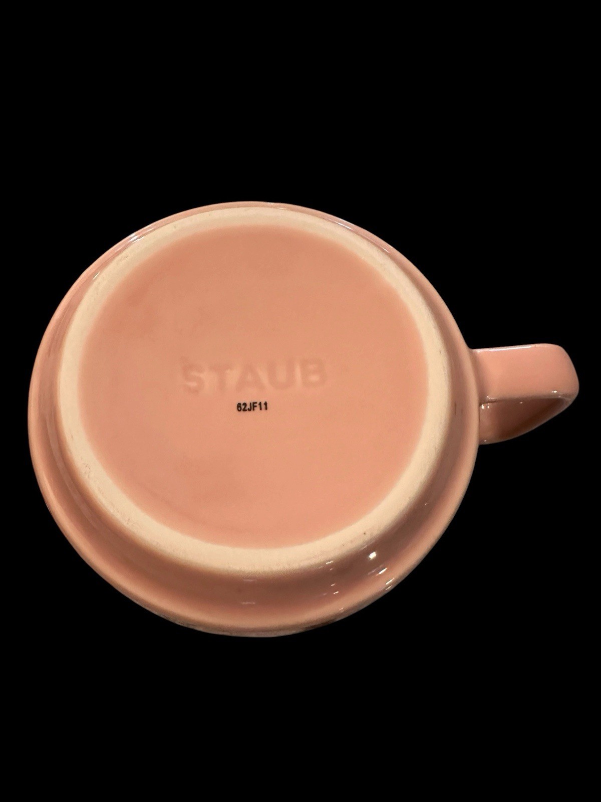 Staub Set of 2 Light Pink 17 oz Stackable Ceramic Coffee Mugs NWT 500ml