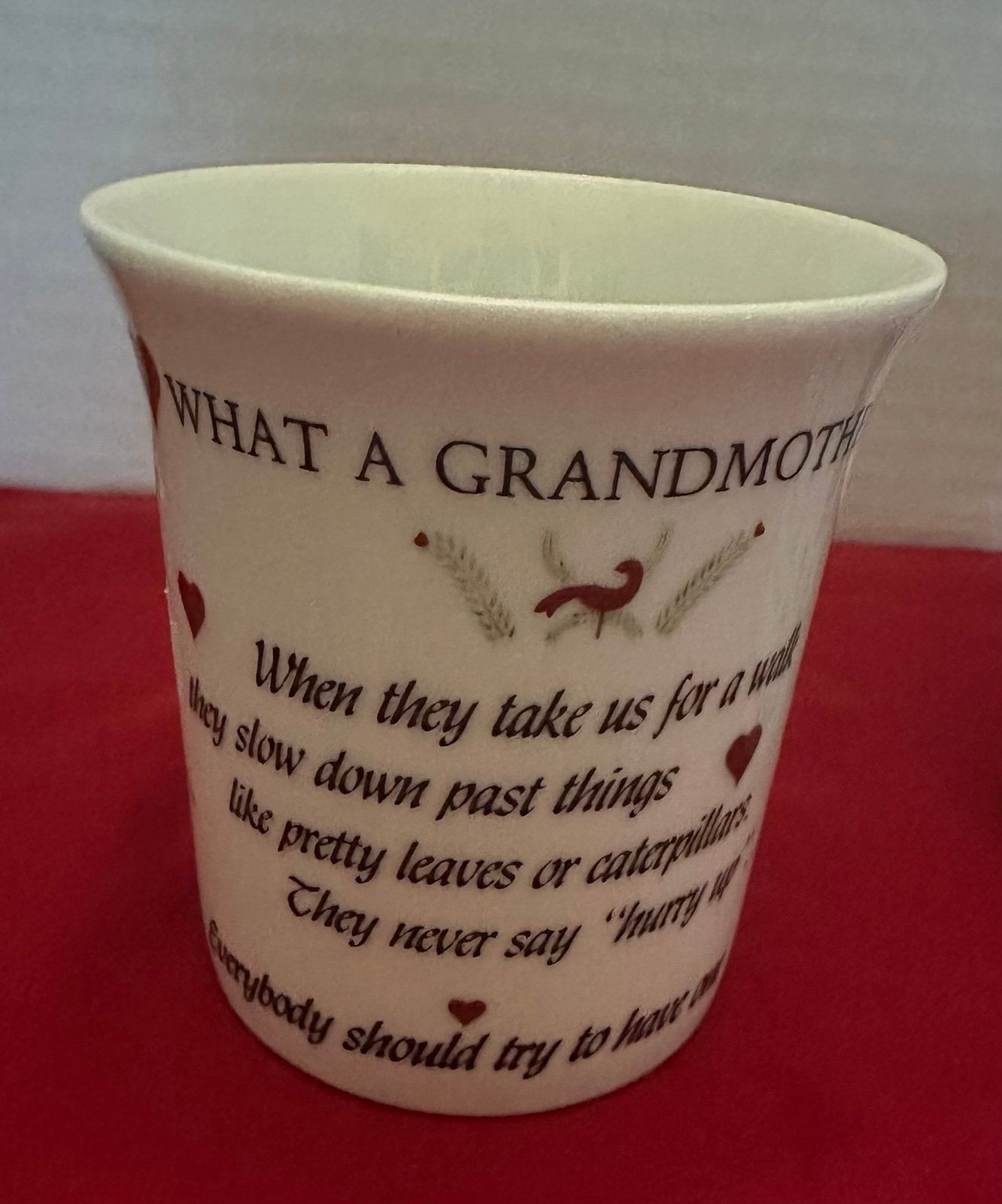 Two piece set of “What a Grandmother Is/What a Grandfather Is” Porcelain Mugs