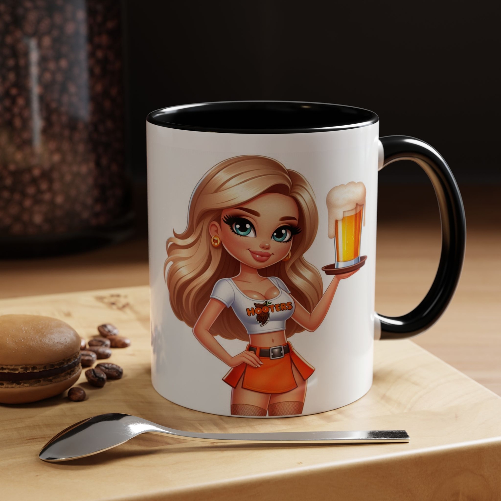 Hooters Girl Accent Coffee Mug (11, 15oz)- Server Waitress Hooter Girl Drinkware