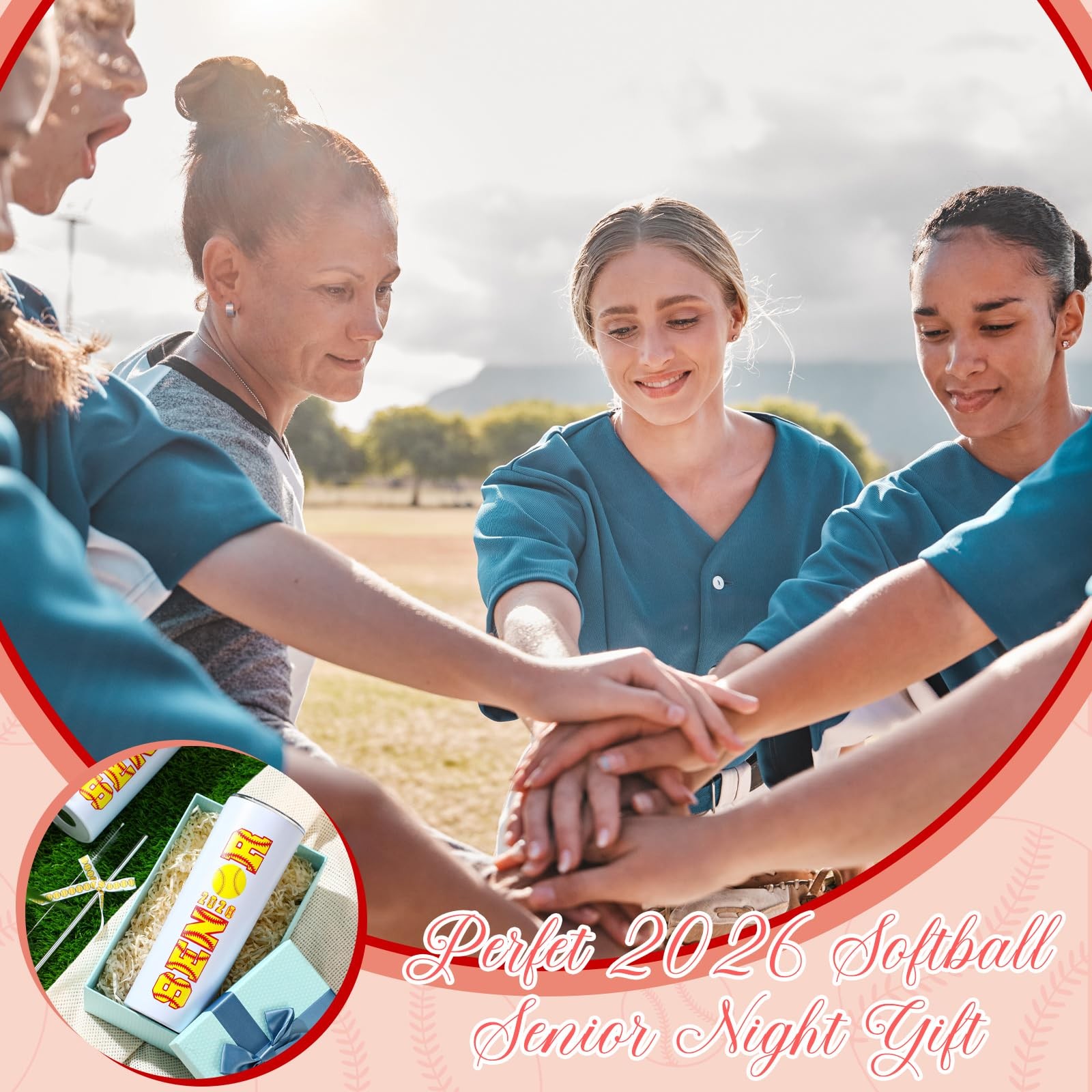 Softball 2026 Senior Night Gift Tumbler Cup 20 oz Sports Water Bottles Stainl…