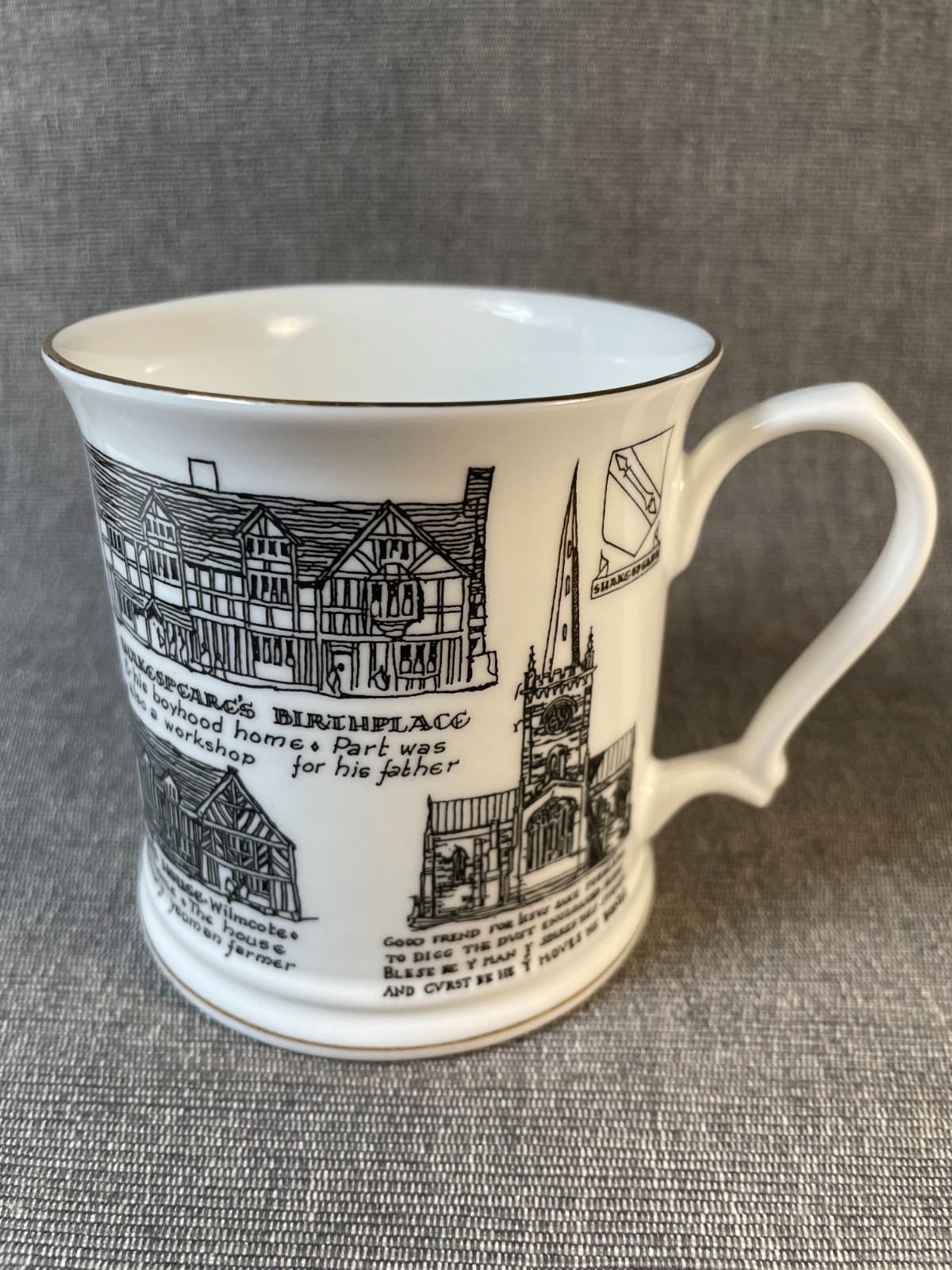 Rosalind Walshe “Shakespeare” Made in England Fine Bone China Coffee/Tea Mug Cup