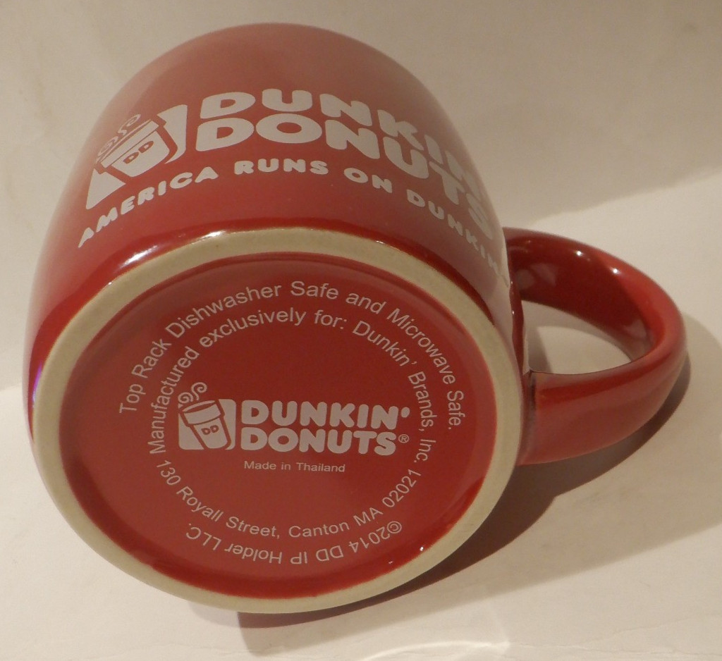 2014 DUNKIN DONUTS Deep Mauve Ceramic Coffee Mug 16 oz. – Thailand