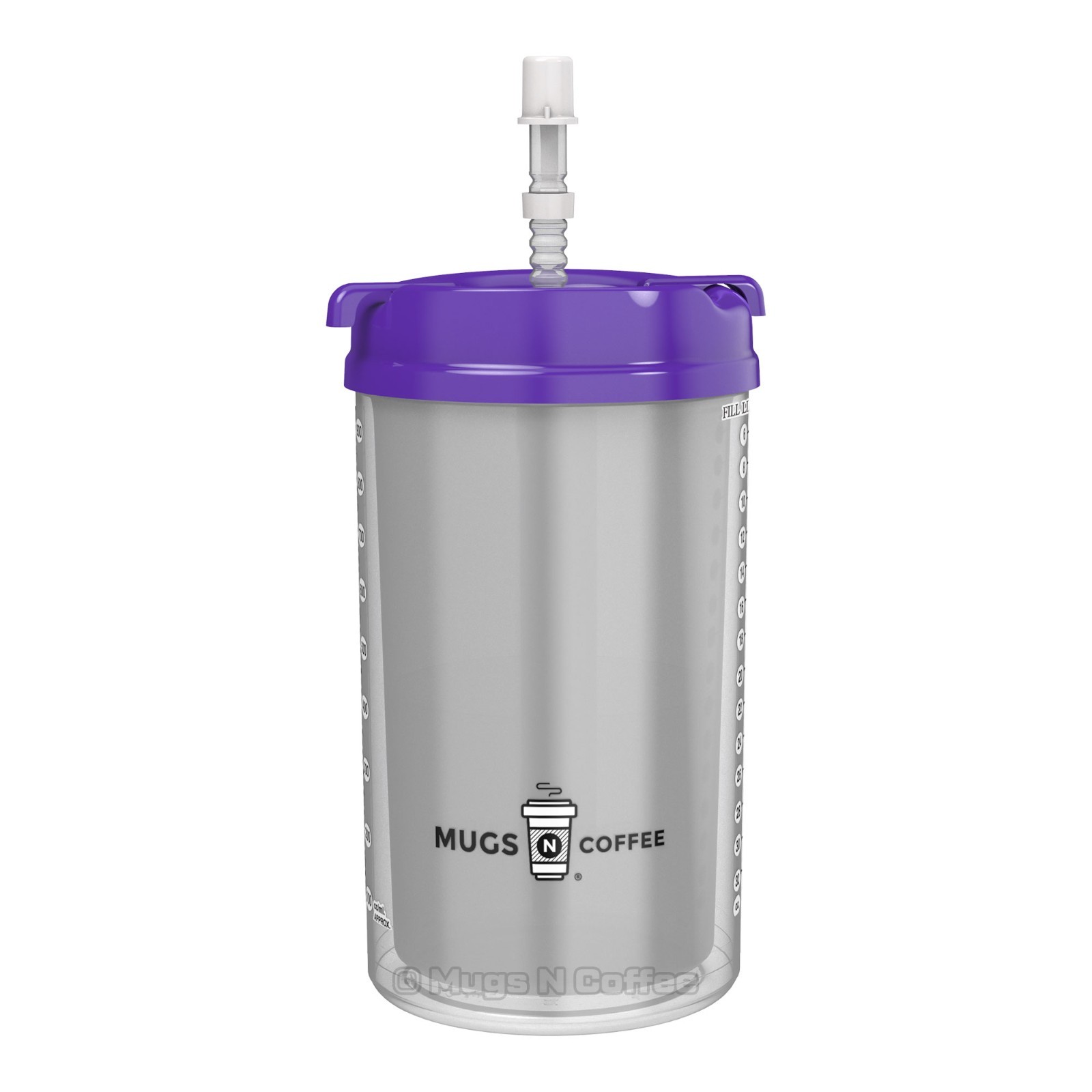 32 oz Hospital Mug with Purple Lid – Insulated Cold Drink Travel Mug – BPA Free