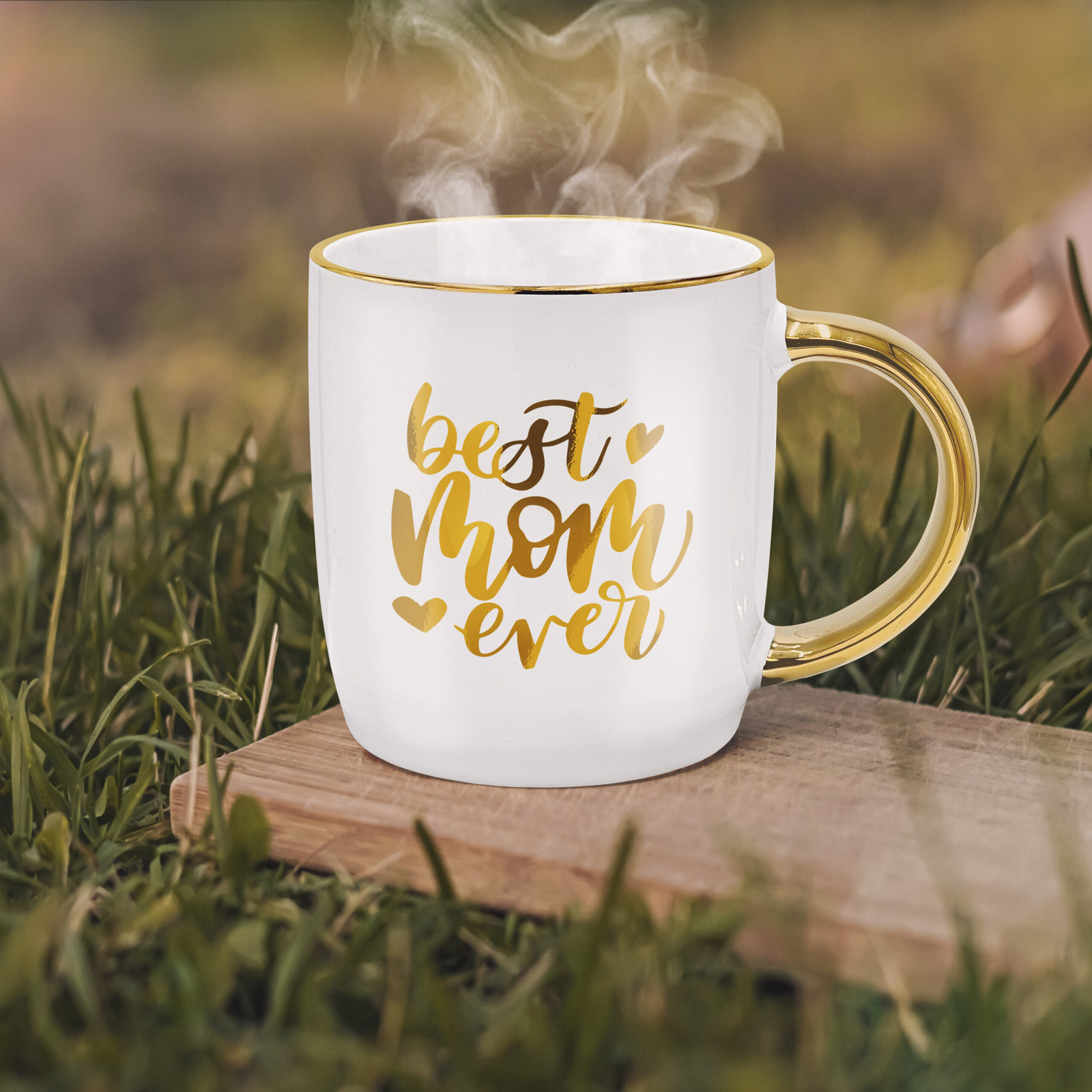 Coffee Mug with Warmer Gift for Mom Heated Coffee Lover Gift “Best Mom Ever”