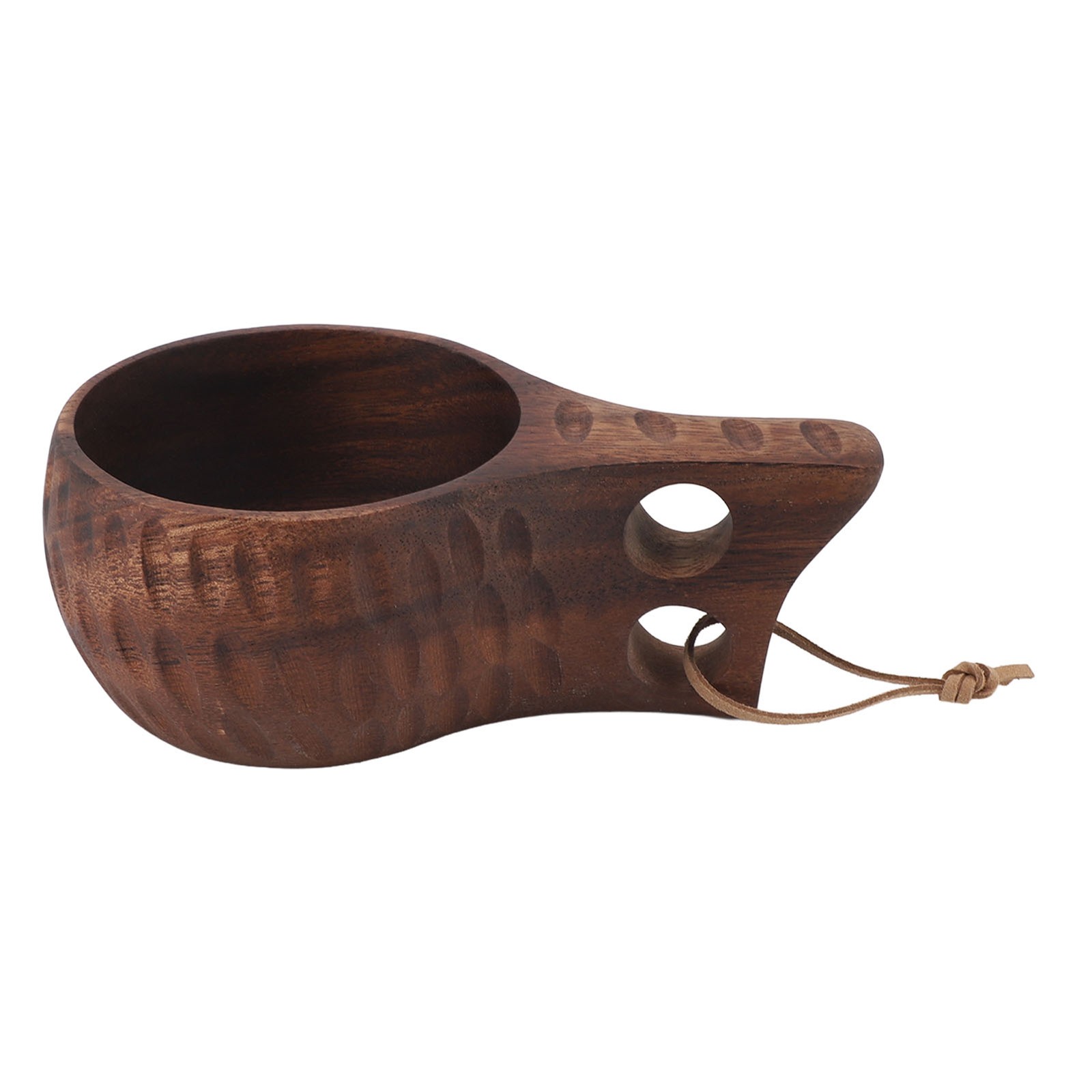 350ML Wooden Cup With Handle Portable Multifunctional Wood Mug Drinking Cup For