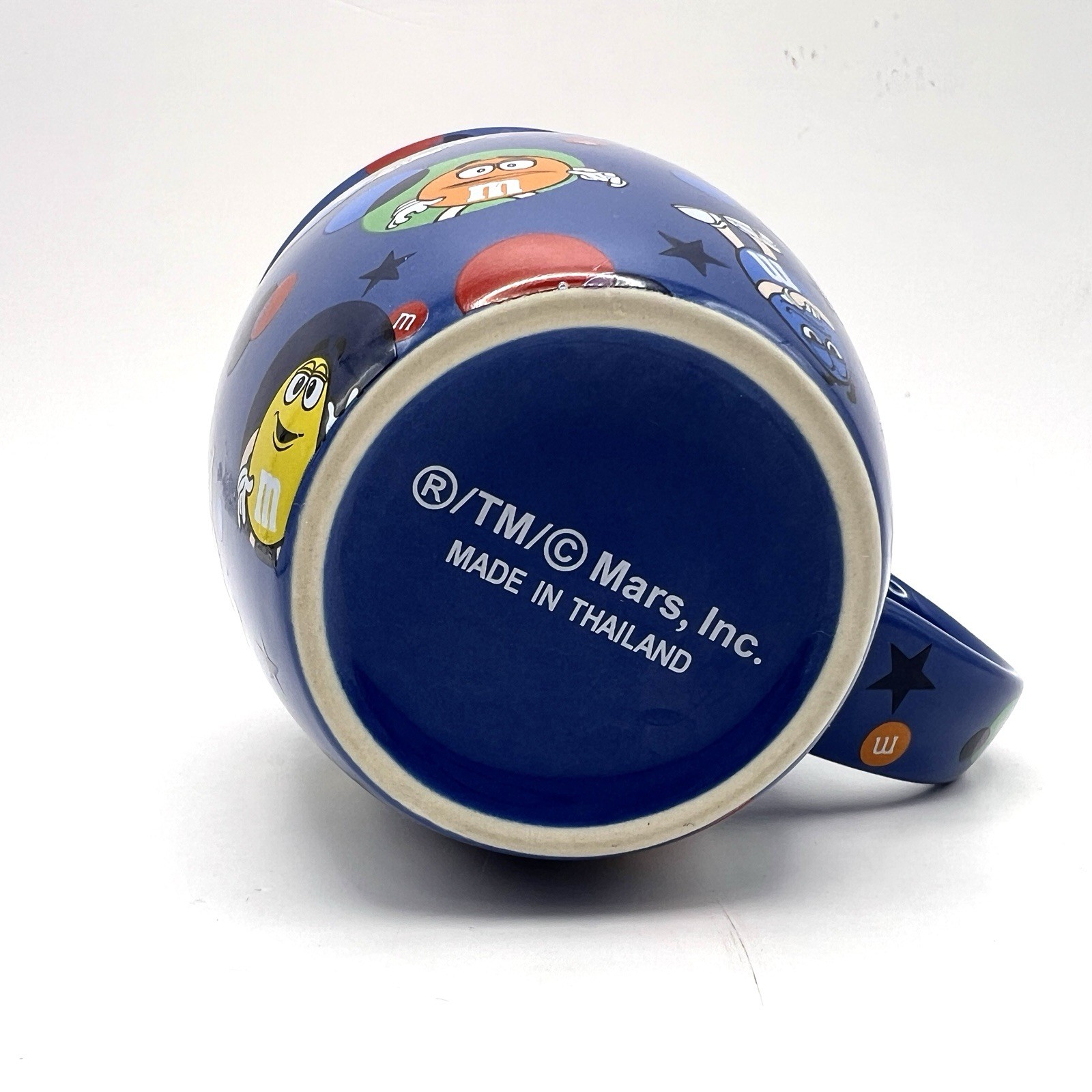 M&M’s Characters Coffee Mug Blue Ceramic Large Stars Tea Cup Mars Inc Thailand