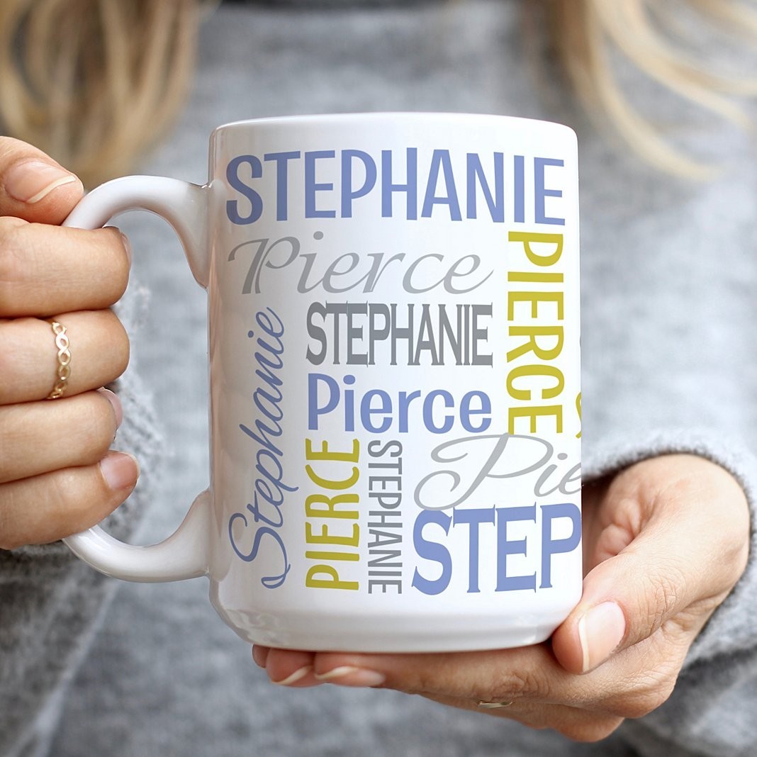 Personalized Set of 4 You Name It Signature Mug Custom Name NO IMPORT FEES