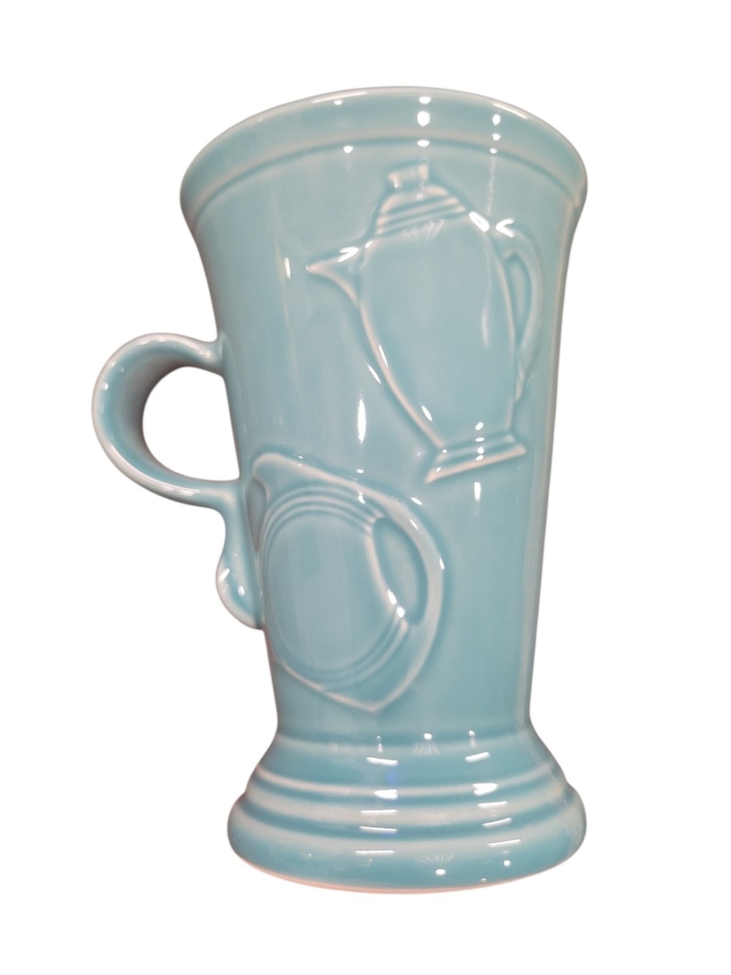 Fiesta Ware Pedestal Mug 18oz Latte Coffee Cup Retired Shape EUC Turquoise
