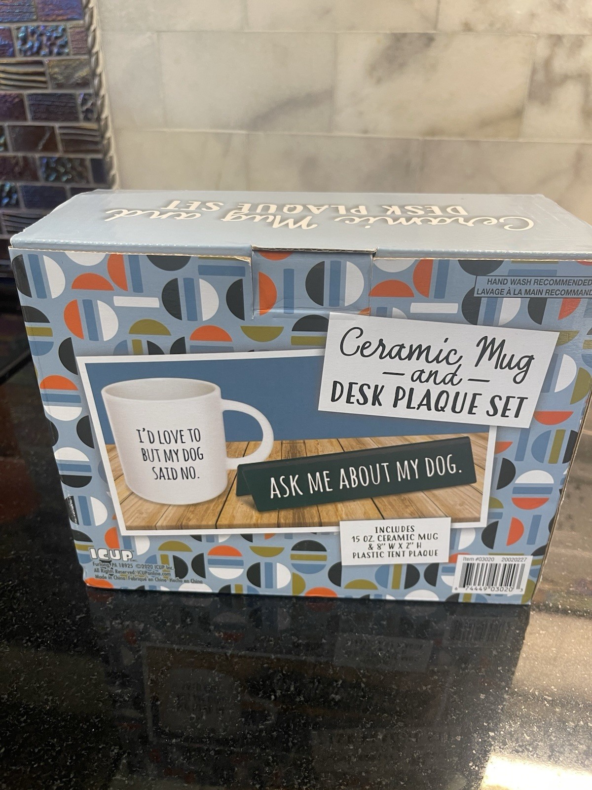 New In Box Ceramic Mug With Desk Plaque Set. Great Gift