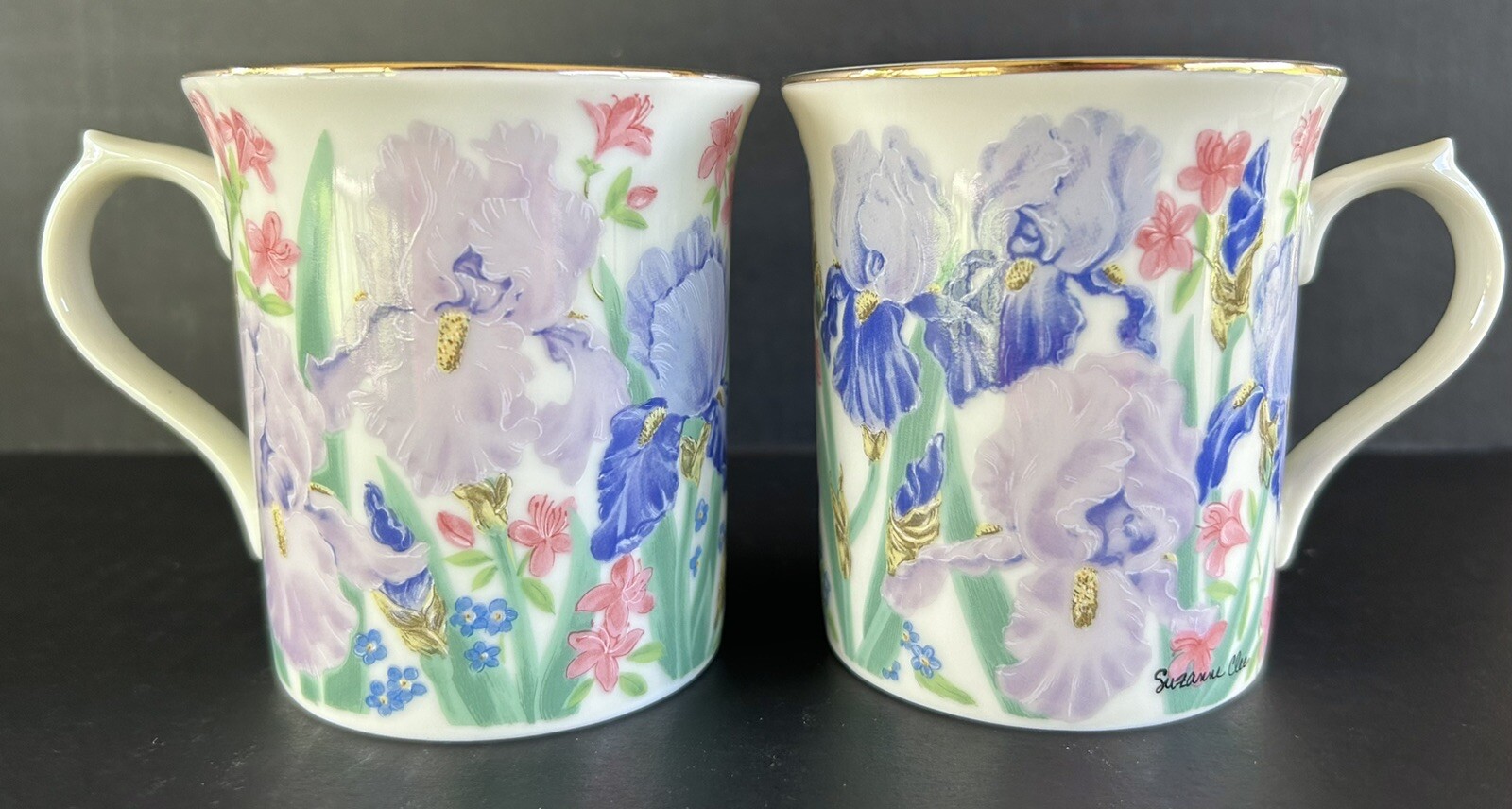 Lenox The Flower Blossom Collection Coffee Mugs 8 oz 3 1/2″ Set Of 8