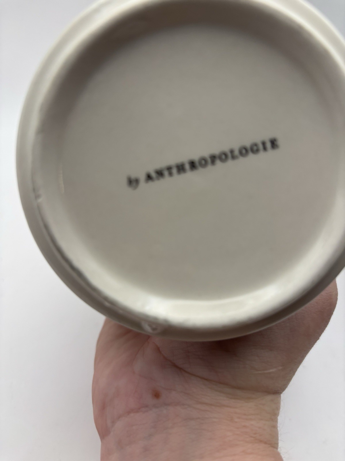 Anthropologie Tiled Margot Coffee Mug Cup Letter L Initial Monogram Bistro Tile