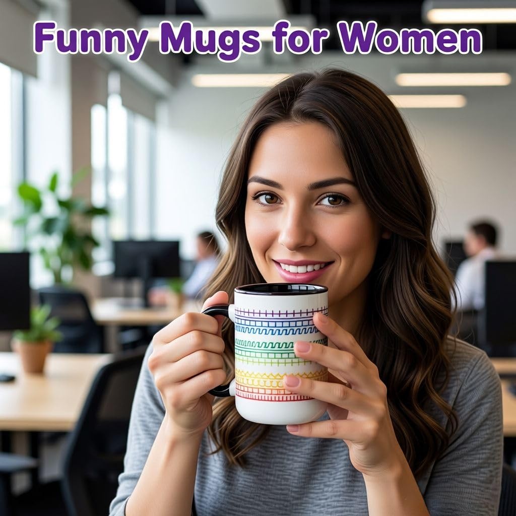 YKSINX Funny Coffee Mug for Women Men,15oz Ceramic Hidden Message Cup,Funny B…