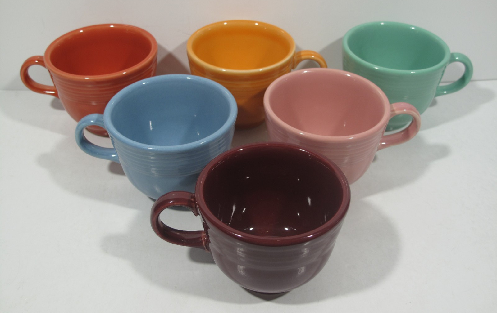 Lot of 6 FIESTAWare Coffee Cocoa Tea Cups Mug Lead Free Multicolor Spring Colors