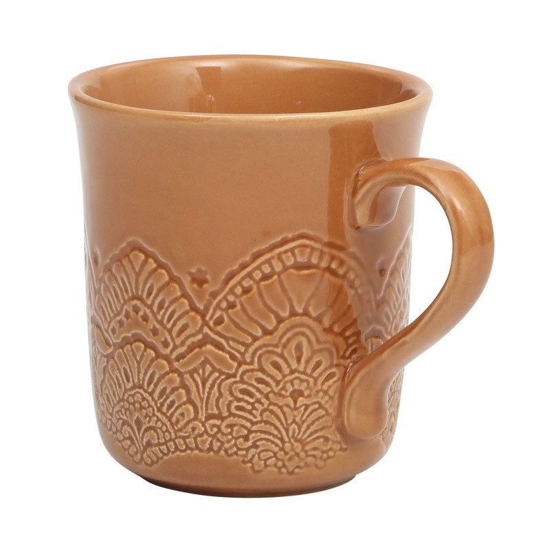 Vintage Lace 4-Pack Ceramic Mug Set Dishwasher Safe Stoneware Microwave Safe New