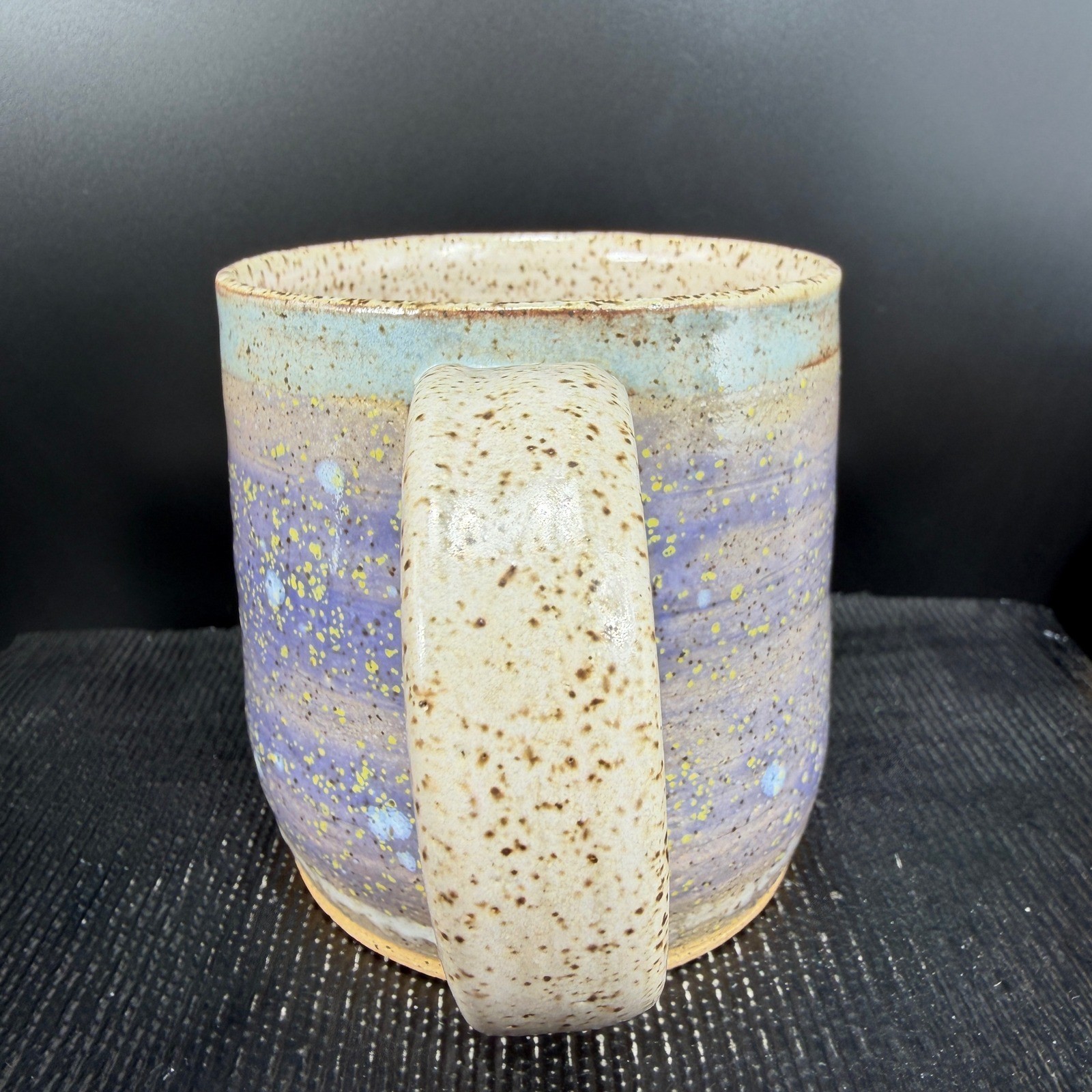 Studio Pottery Galaxy Glaze Mug Purple Blue Speckled Handcrafted Ceramic Cup Mug