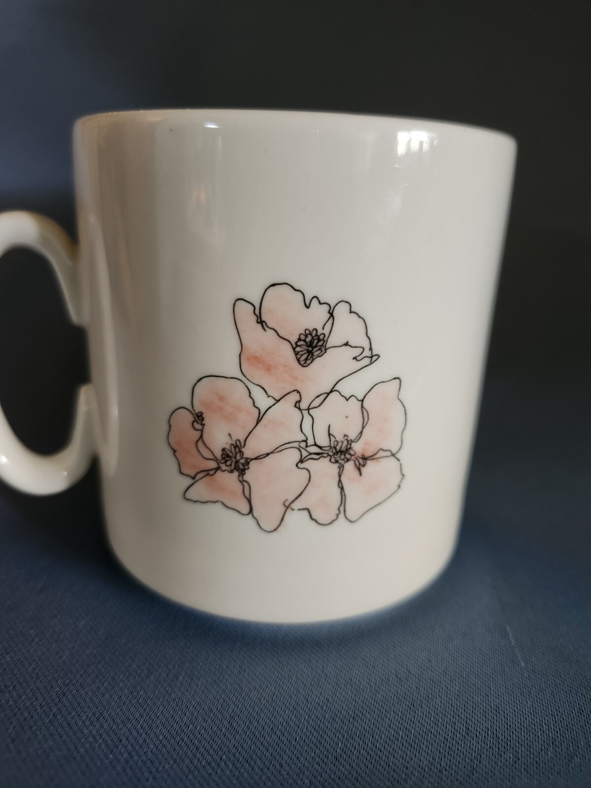 RARE! Villeroy & Boch Floral POPPY flower 10 oz Cup Mug made in Luxembourg