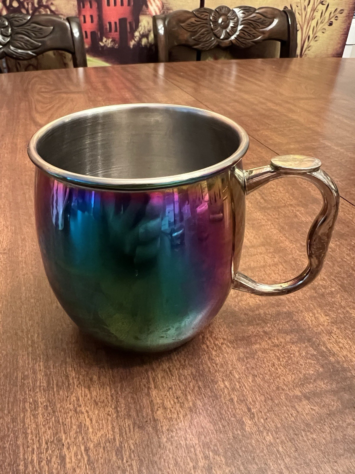 OGGI Iridescent Stainless Steel Mug Rainbow Finish Metal Coffee Cup