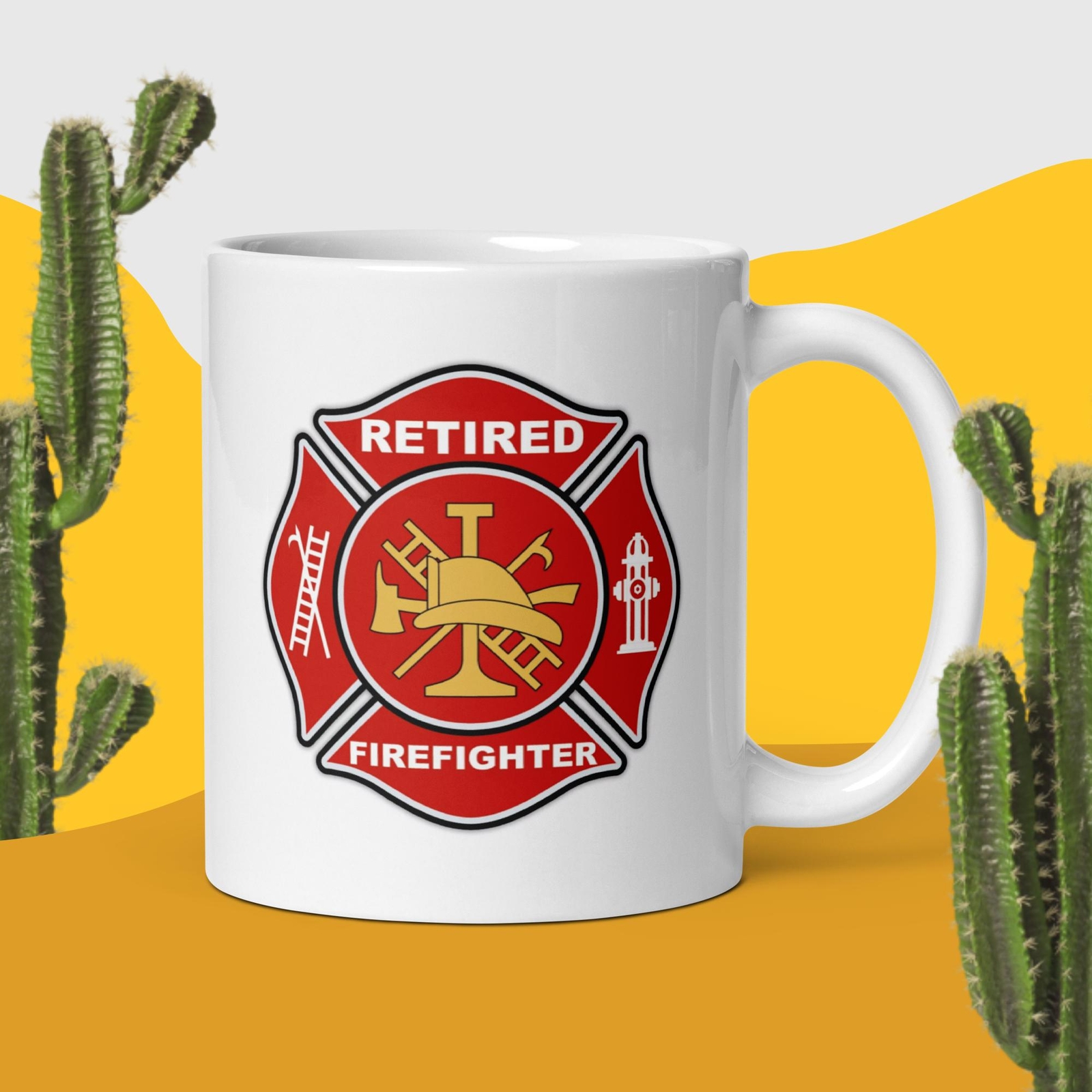 Retired Firefighter Coffee/Tea Mug 11oz. Cup ( Double Sided )