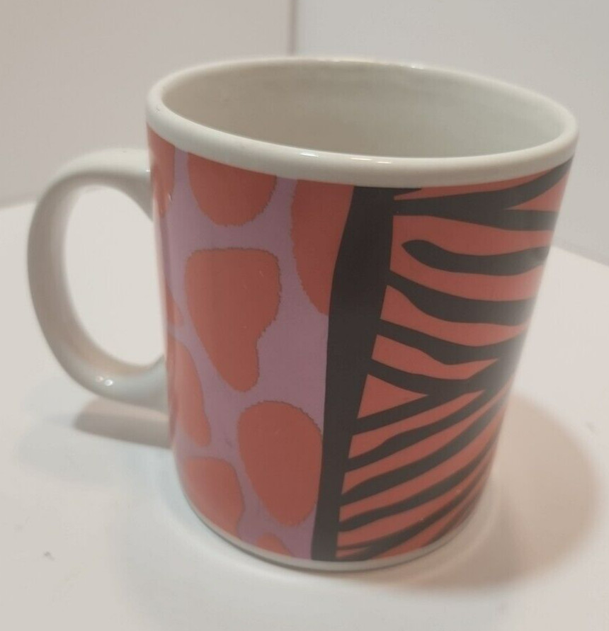 Aerial Bouquets Large Pink Orange Black Zebra Giraffe Leopard Print Coffee Mug