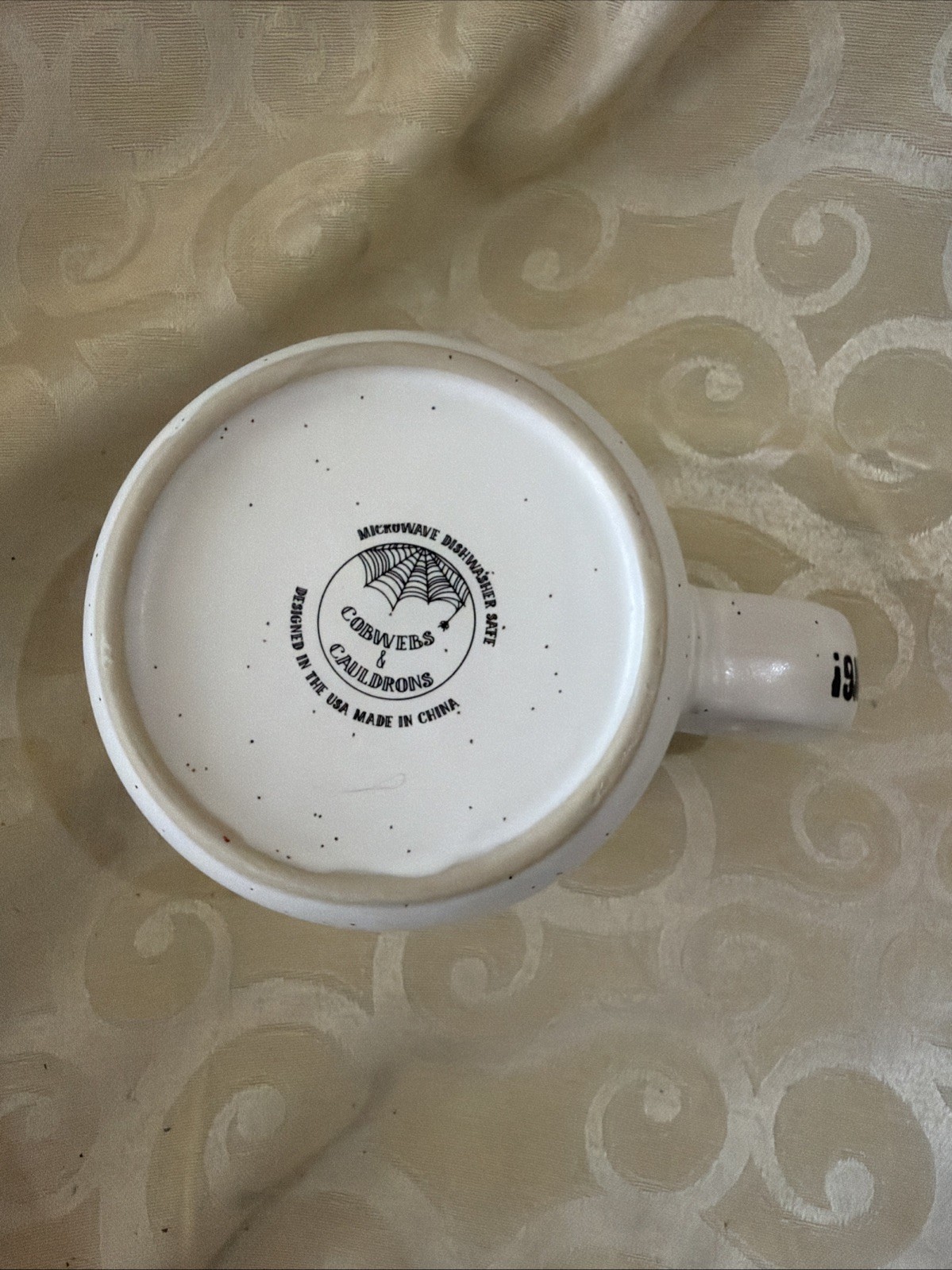 Cobwebs & Cauldrons Large Coffee Mug HAUNTED HOUSE With Plaid Inside 20 Oz