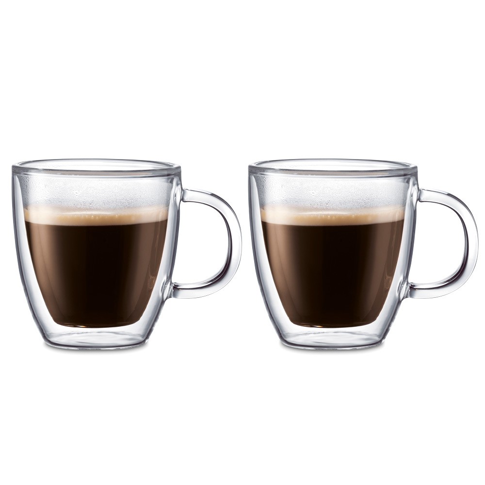 Bodum Bistro Double Walled Espresso Mug 150ml Set 2pce