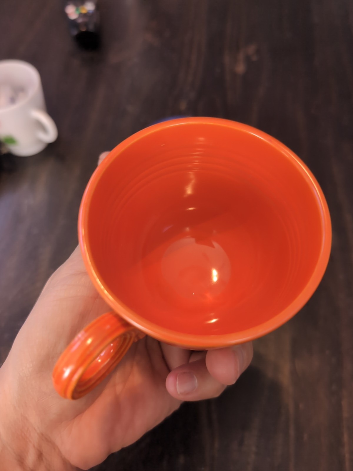 Vintage Fiestaware 3 Yellow, Orange, Blue Tea Cup Ring Handle 1936-1969