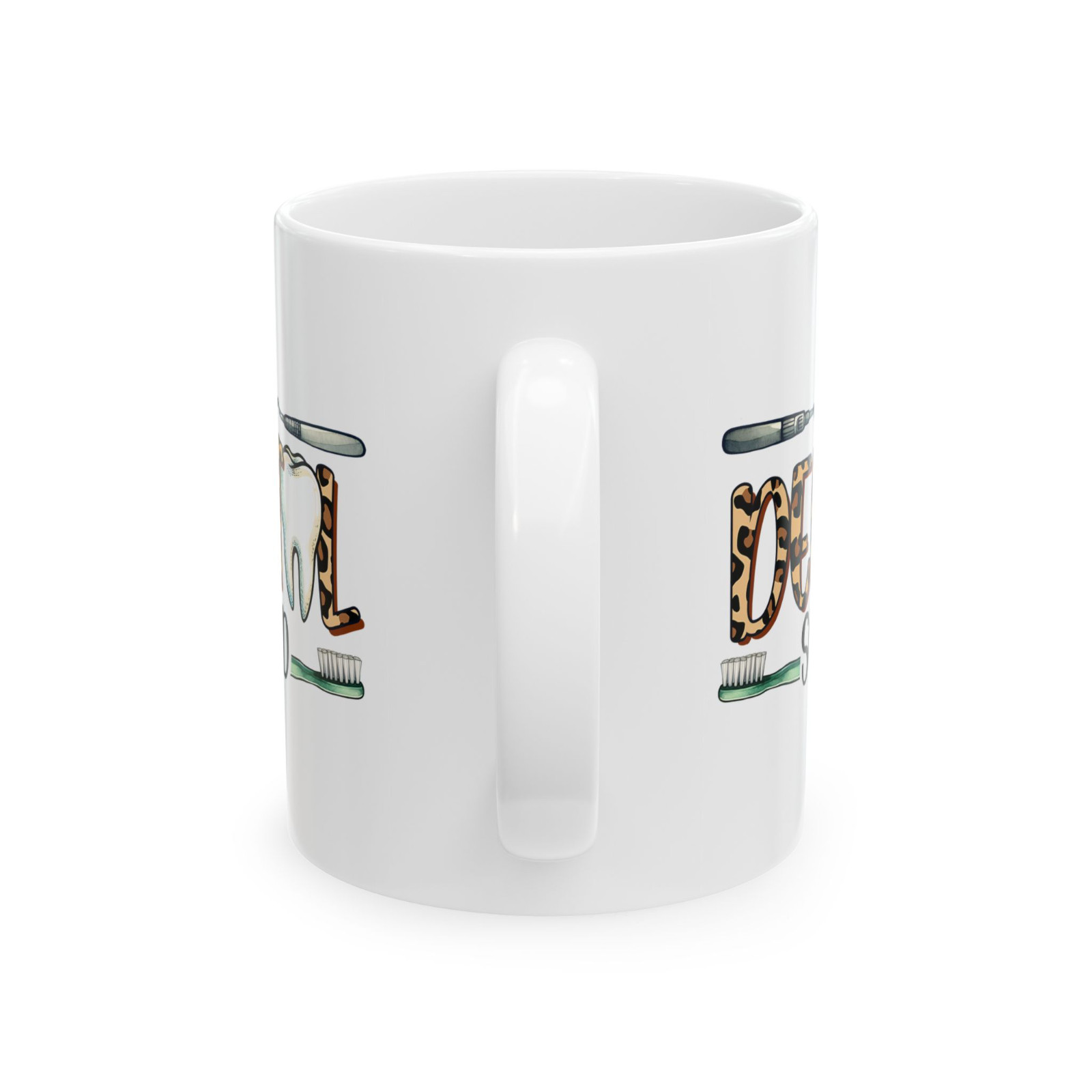 Dental Squad Coffee Mug Leopard Print Tooth Dentist Hygienist Assistant Gift Cup