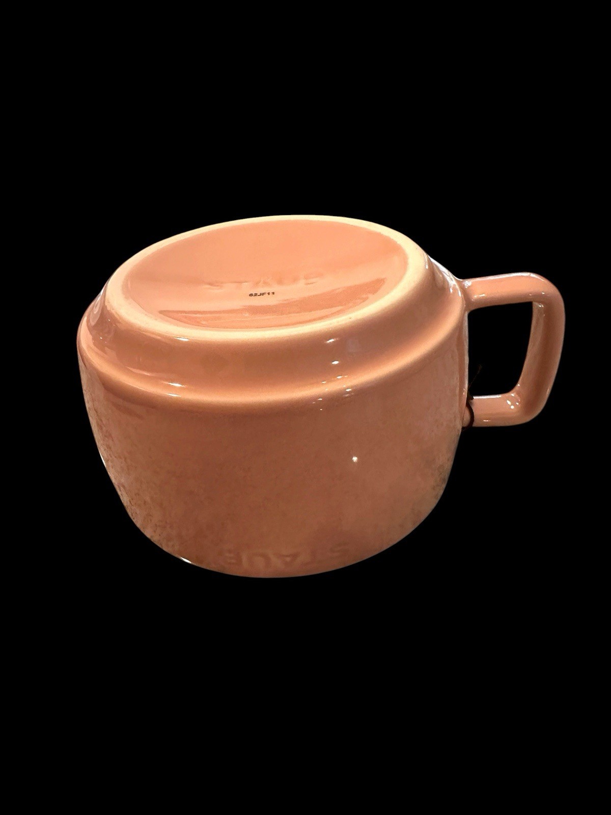 Staub Set of 2 Light Pink 17 oz Stackable Ceramic Coffee Mugs NWT 500ml