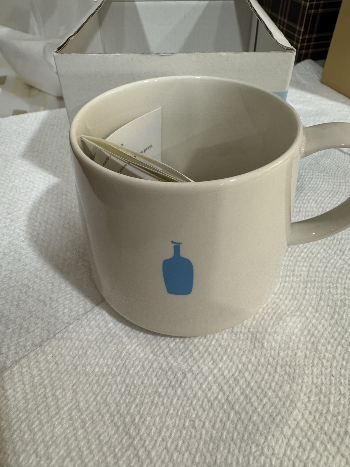 Blue Bottle Coffee White/Blue Logo Ceramic Coffee Mug