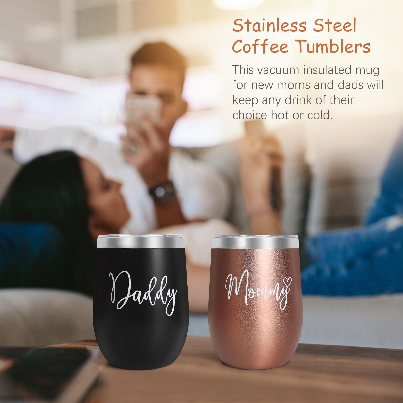 New Mom Gifts Pregnancy Tumbler Set for First-Time Parents & Baby Shower