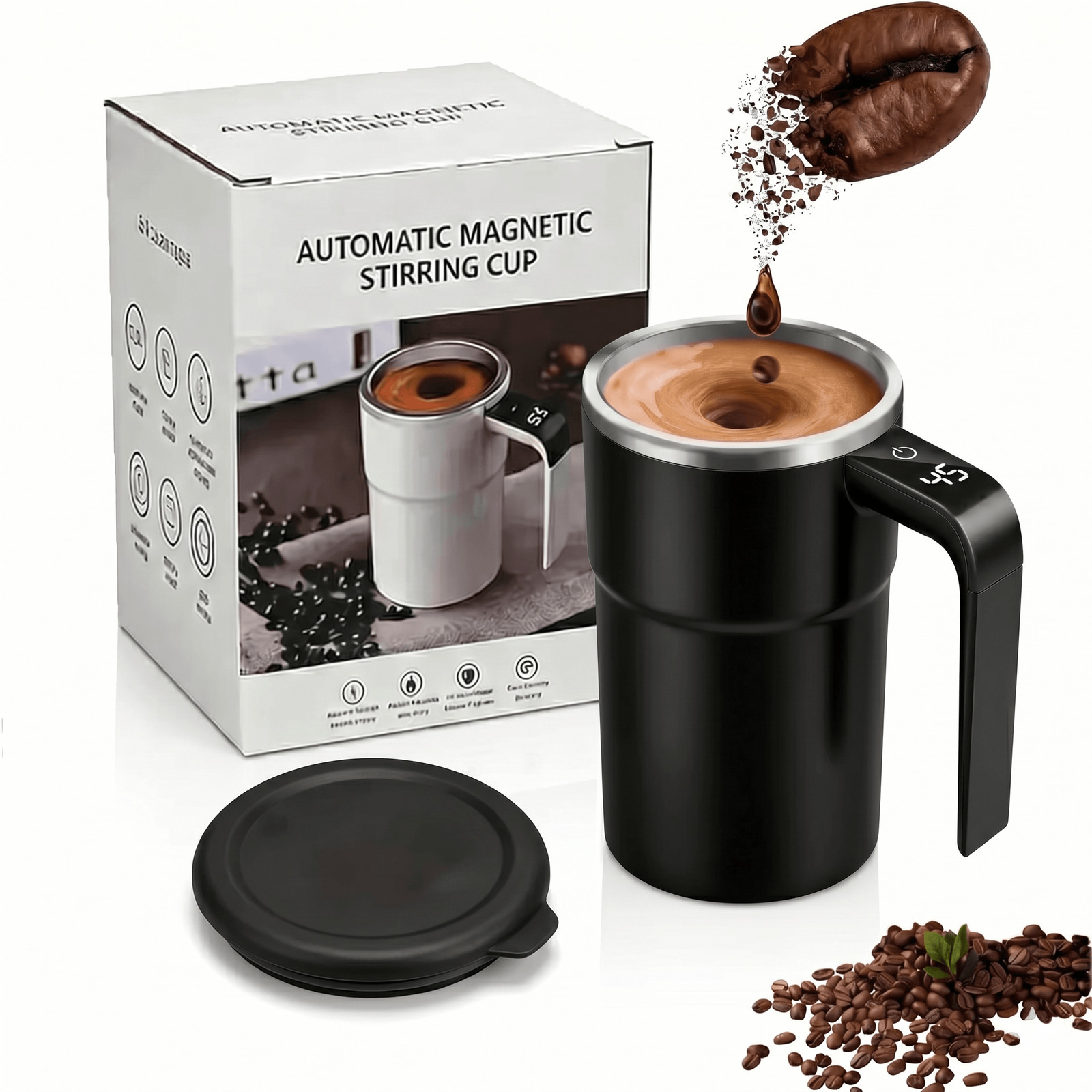 Automatic Magnetic Electric Self Stirring Mug Cup Mixing Coffee Milk Tea Beer